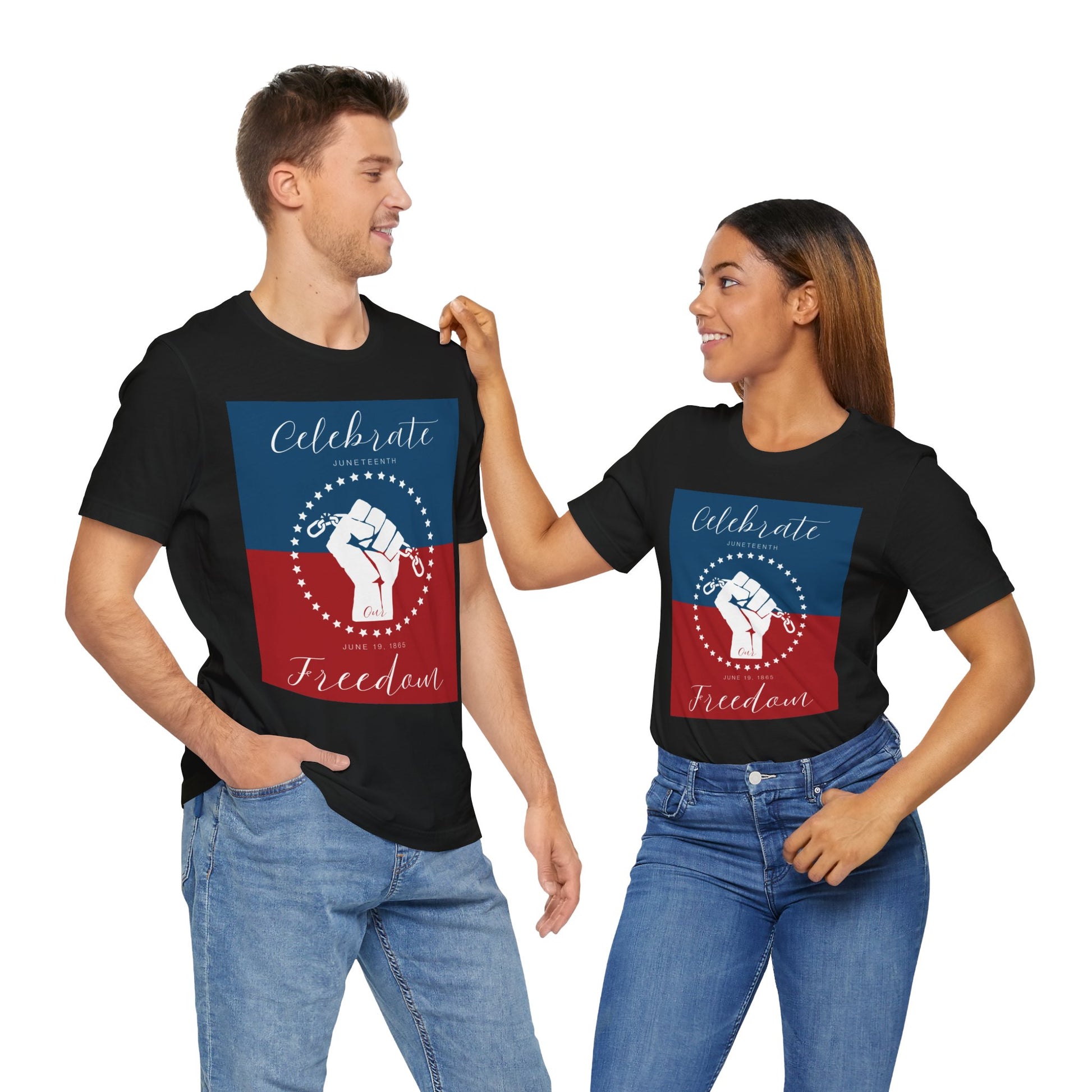Celebrate Our Freedom Juneteenth Tee | 4th of July, Independence Day Alternative Shirt for Black Solidarity, Black American Culture, Black Pride, Unisex T-Shirt