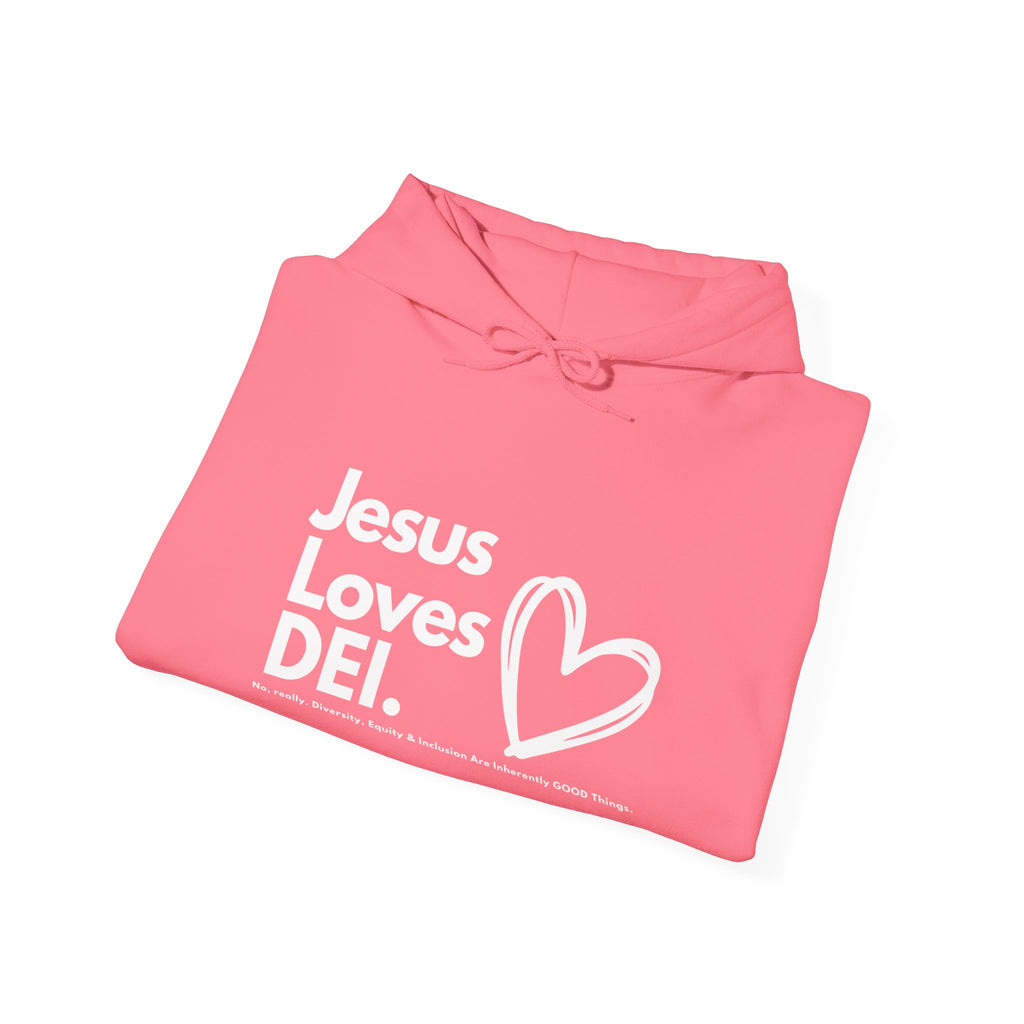 Jesus Loves DEI (Style 1) - Unisex Heavy Blend Hoodie