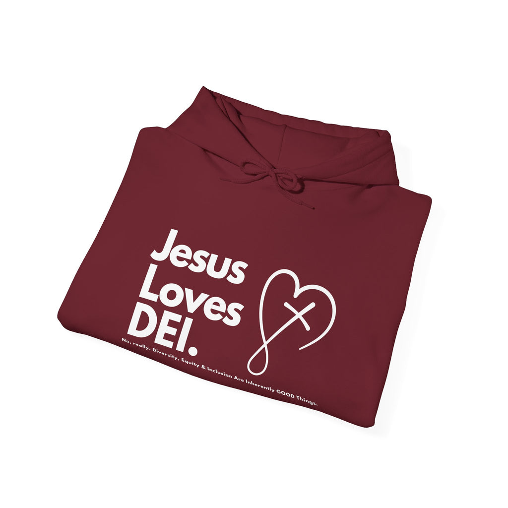 Jesus Loves DEI (Style 2) - Unisex Heavy Blend Hoodie