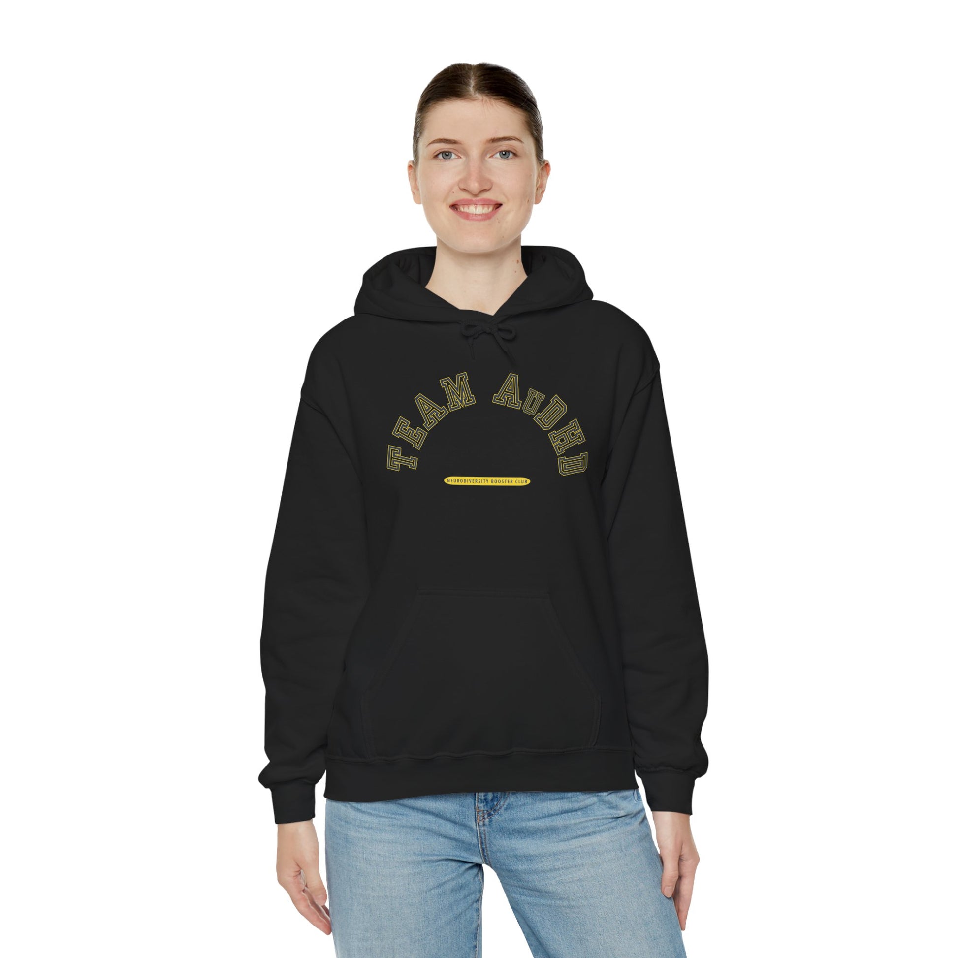 TEAM AuDHD Hoodie (Yellow Accent) — Embrace Neurodiversity Collection
