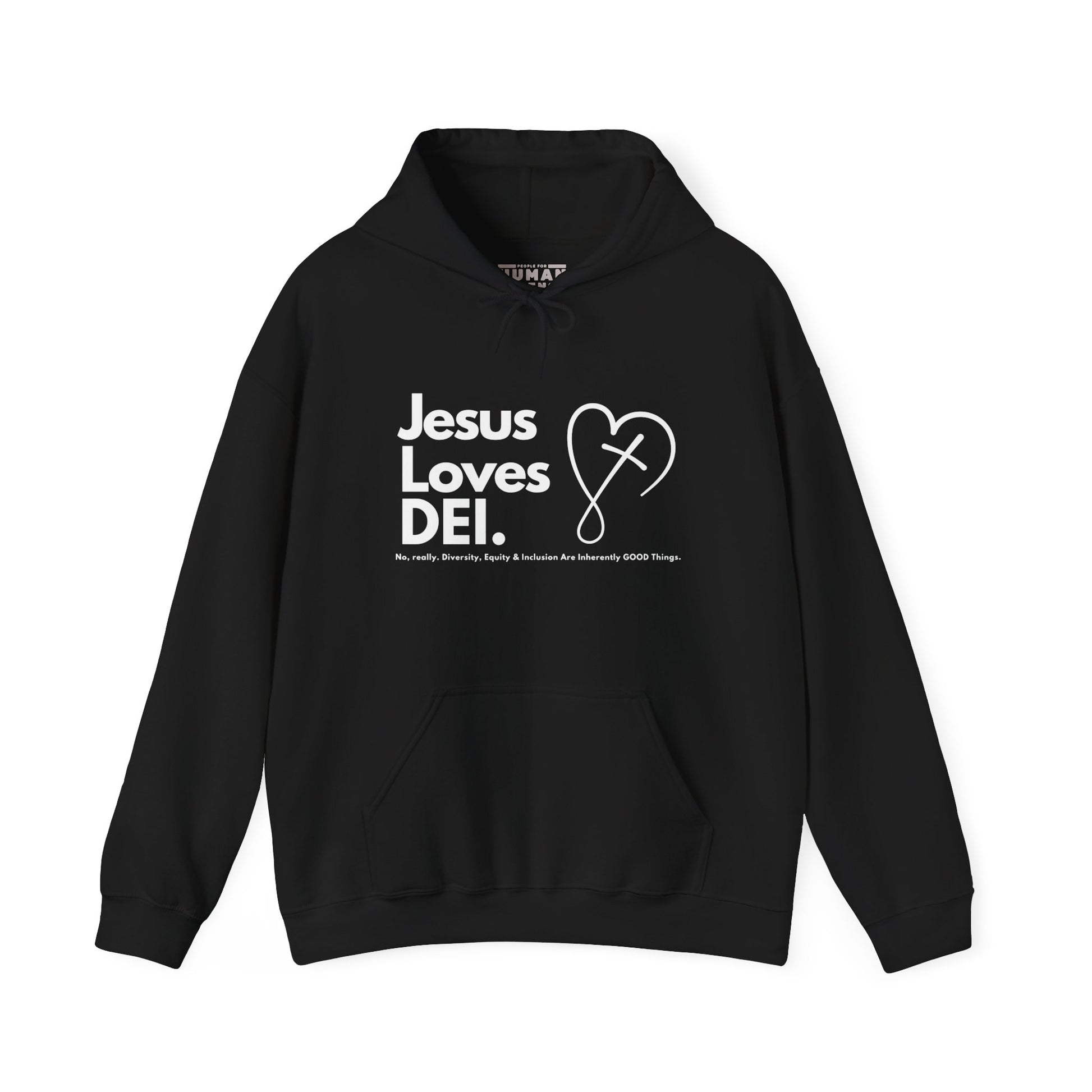 Jesus Loves DEI (Style 2) - Unisex Heavy Blend Hoodie