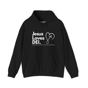 Jesus Loves DEI (Style 2) - Unisex Heavy Blend Hoodie