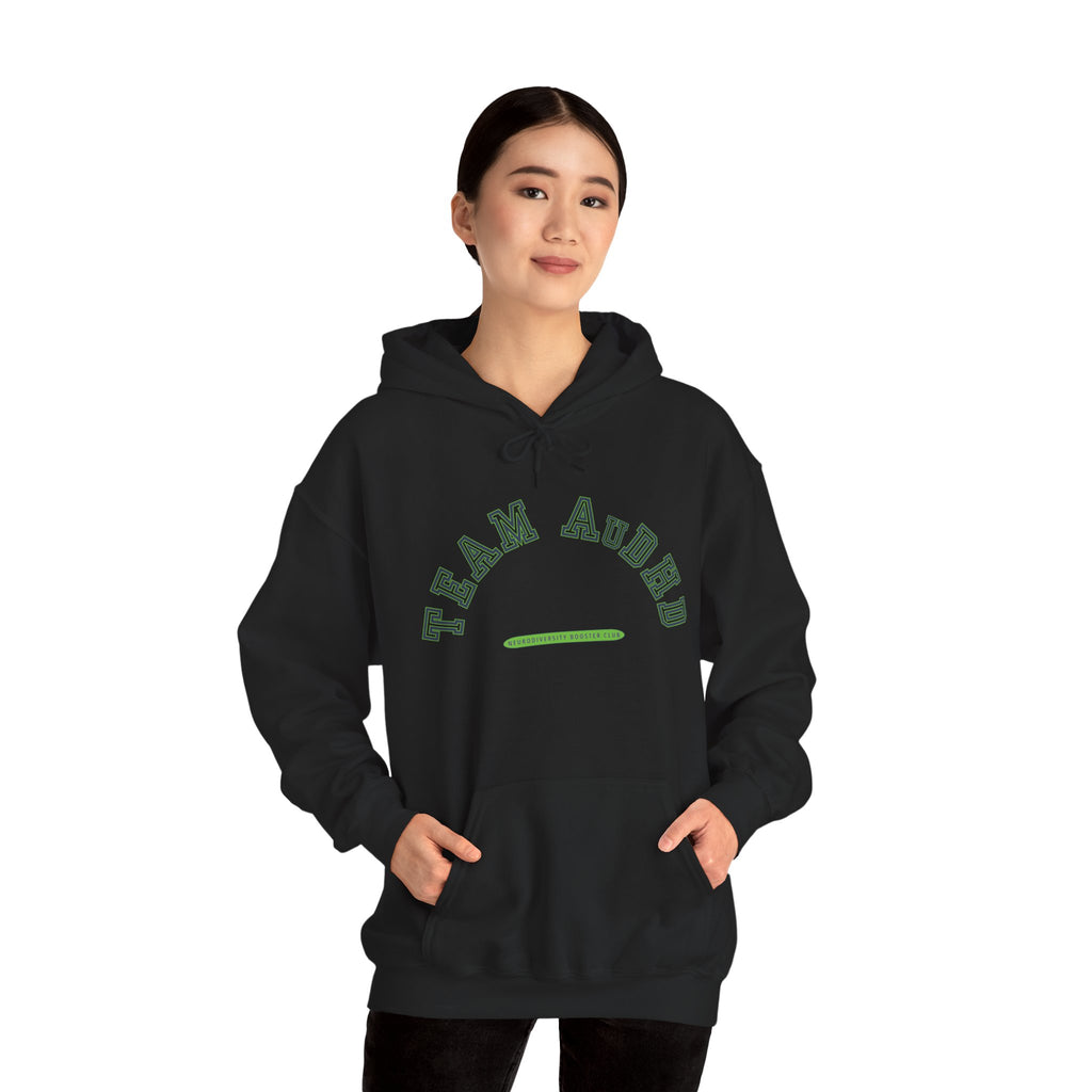 TEAM AuDHD Hoodie (Green Accent) — Embrace Neurodiversity Collection