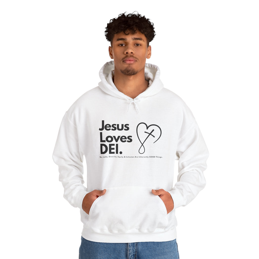 Jesus Loves DEI (Style 2) - Unisex Heavy Blend Hoodie