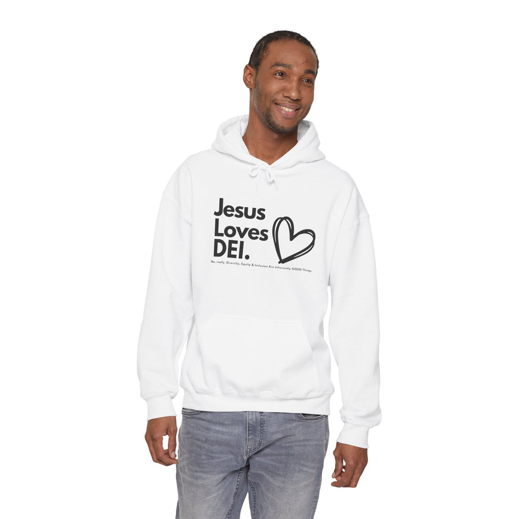 Jesus Loves DEI (Style 1) - Unisex Heavy Blend Hoodie