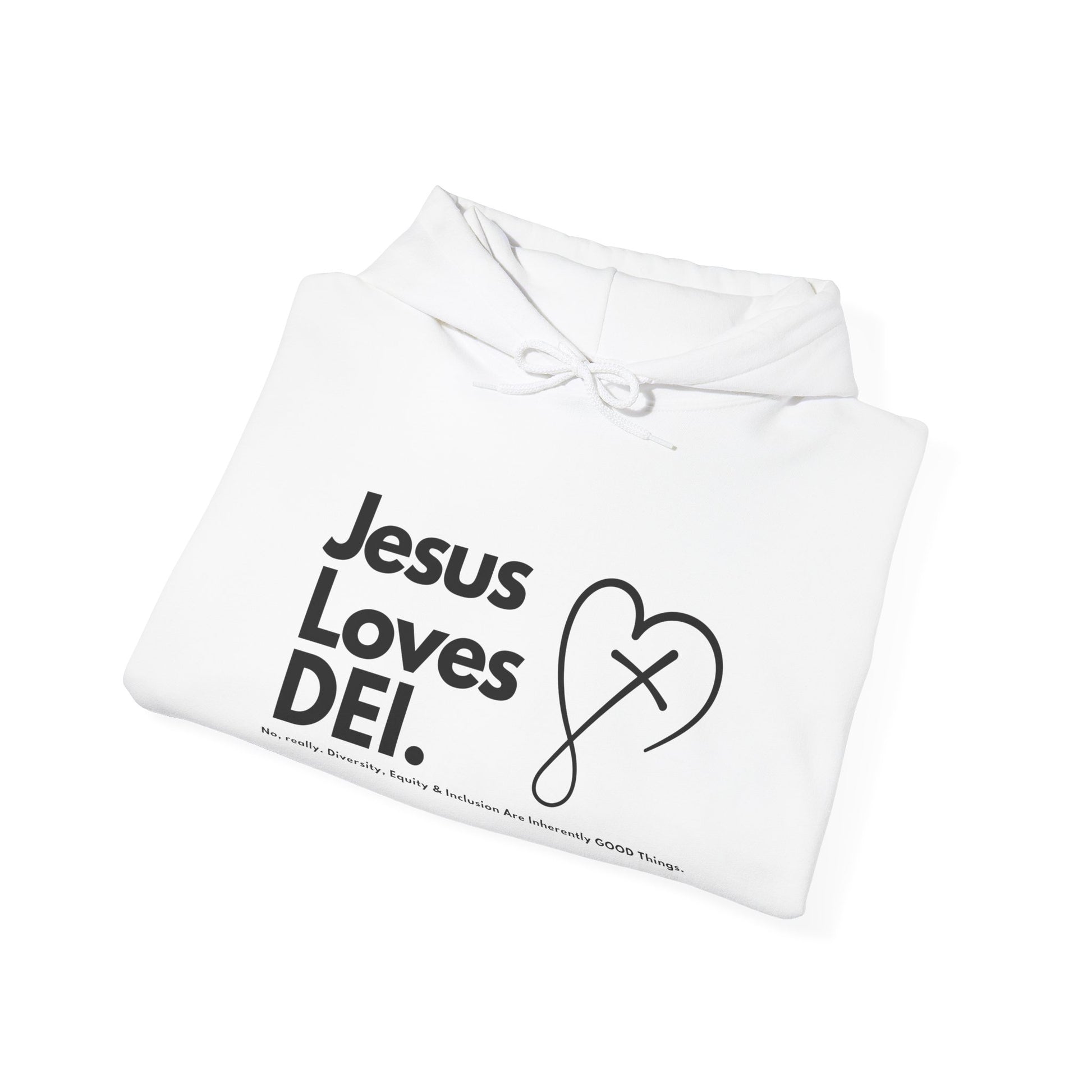 Jesus Loves DEI (Style 2) - Unisex Heavy Blend Hoodie