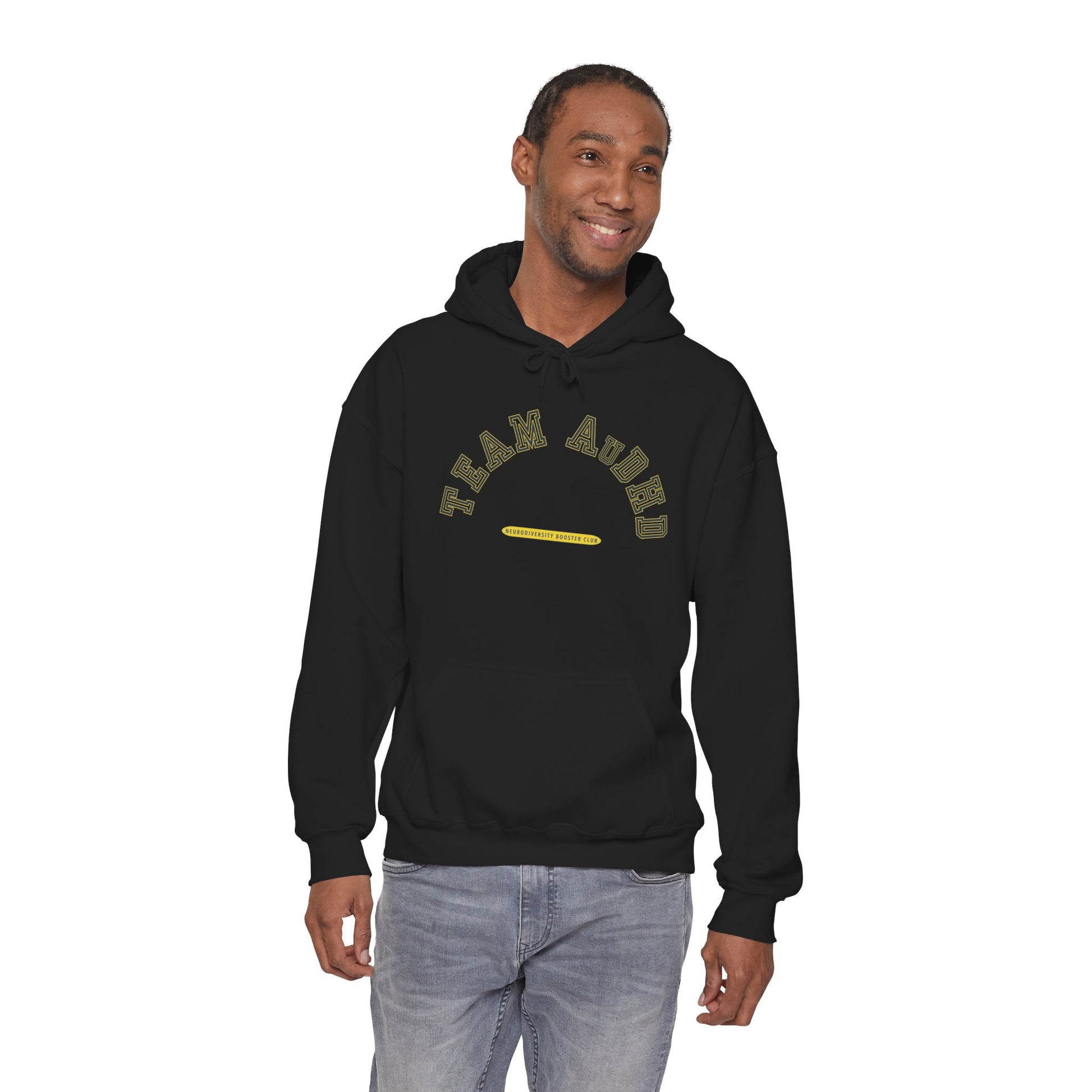 TEAM AuDHD Hoodie (Yellow Accent) — Embrace Neurodiversity Collection