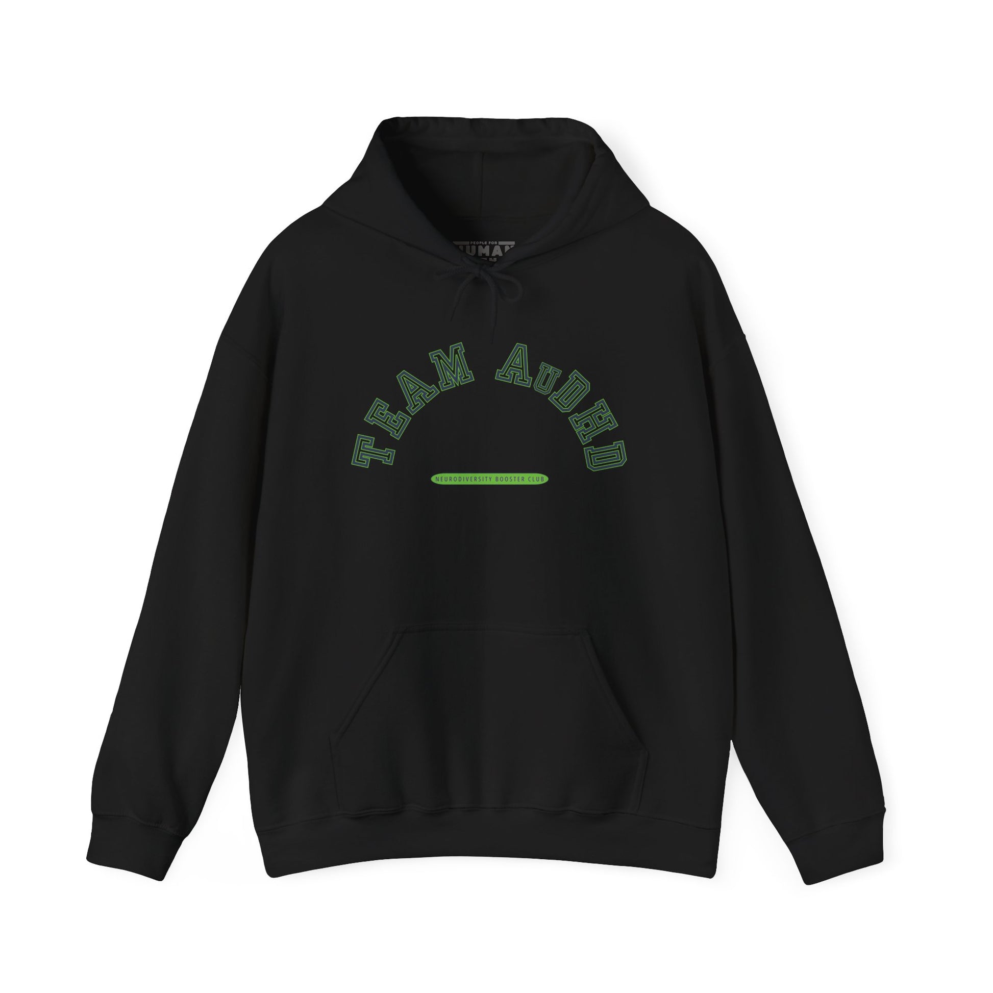 TEAM AuDHD Hoodie (Green Accent) — Embrace Neurodiversity Collection