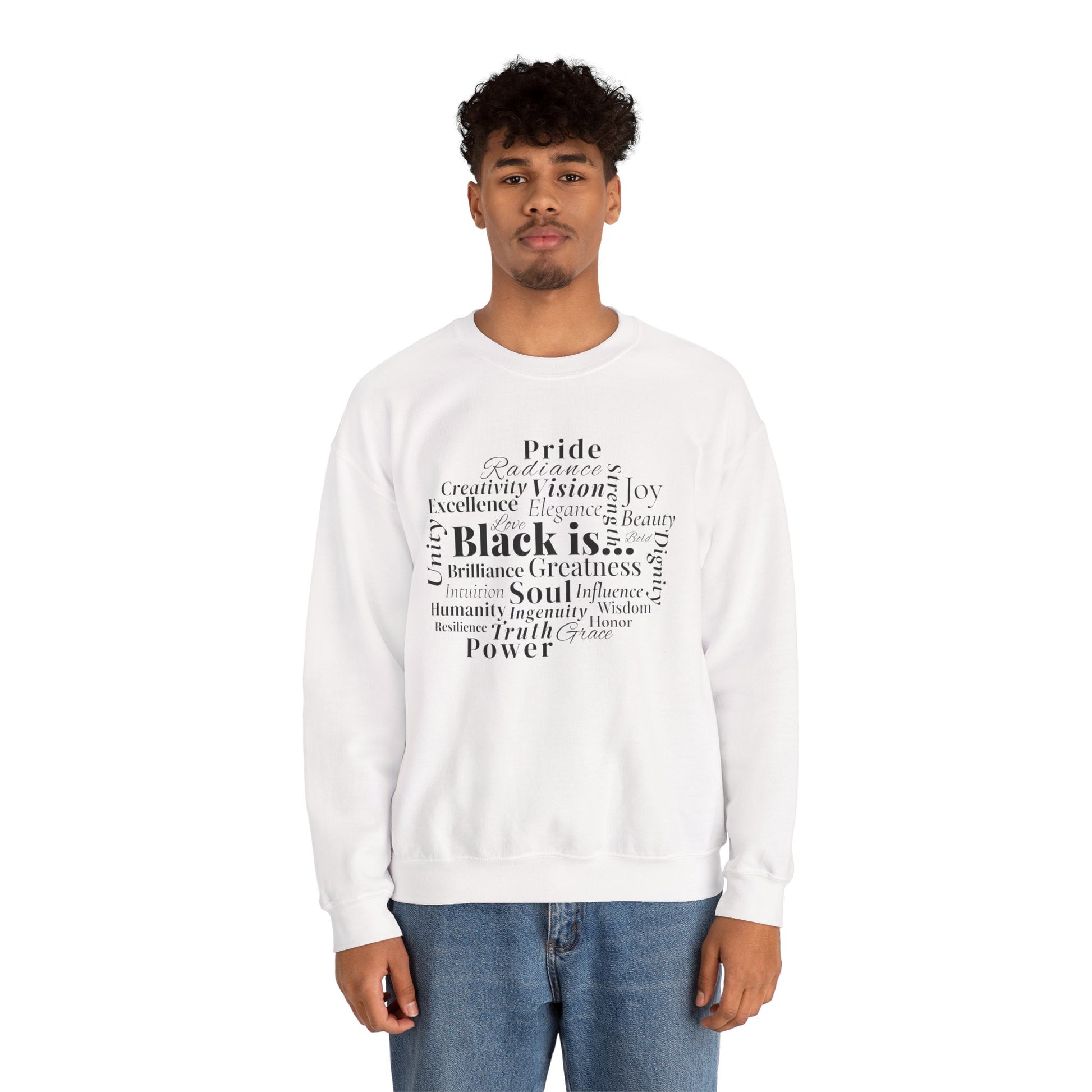 Black Is… Version I: Sleek Design, Monochrome Edition - Statement Sweatshirt, Unisex Crewneck