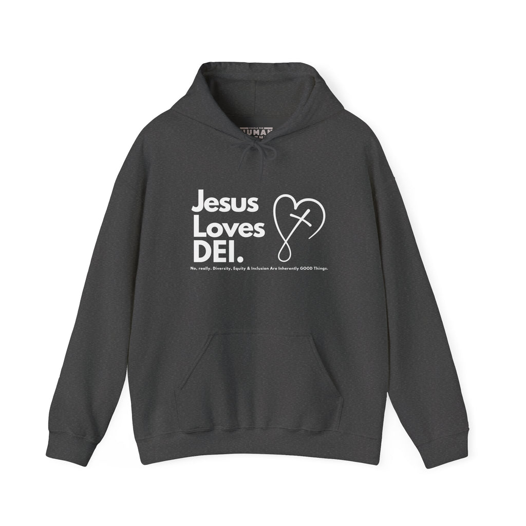 Jesus Loves DEI (Style 2) - Unisex Heavy Blend Hoodie