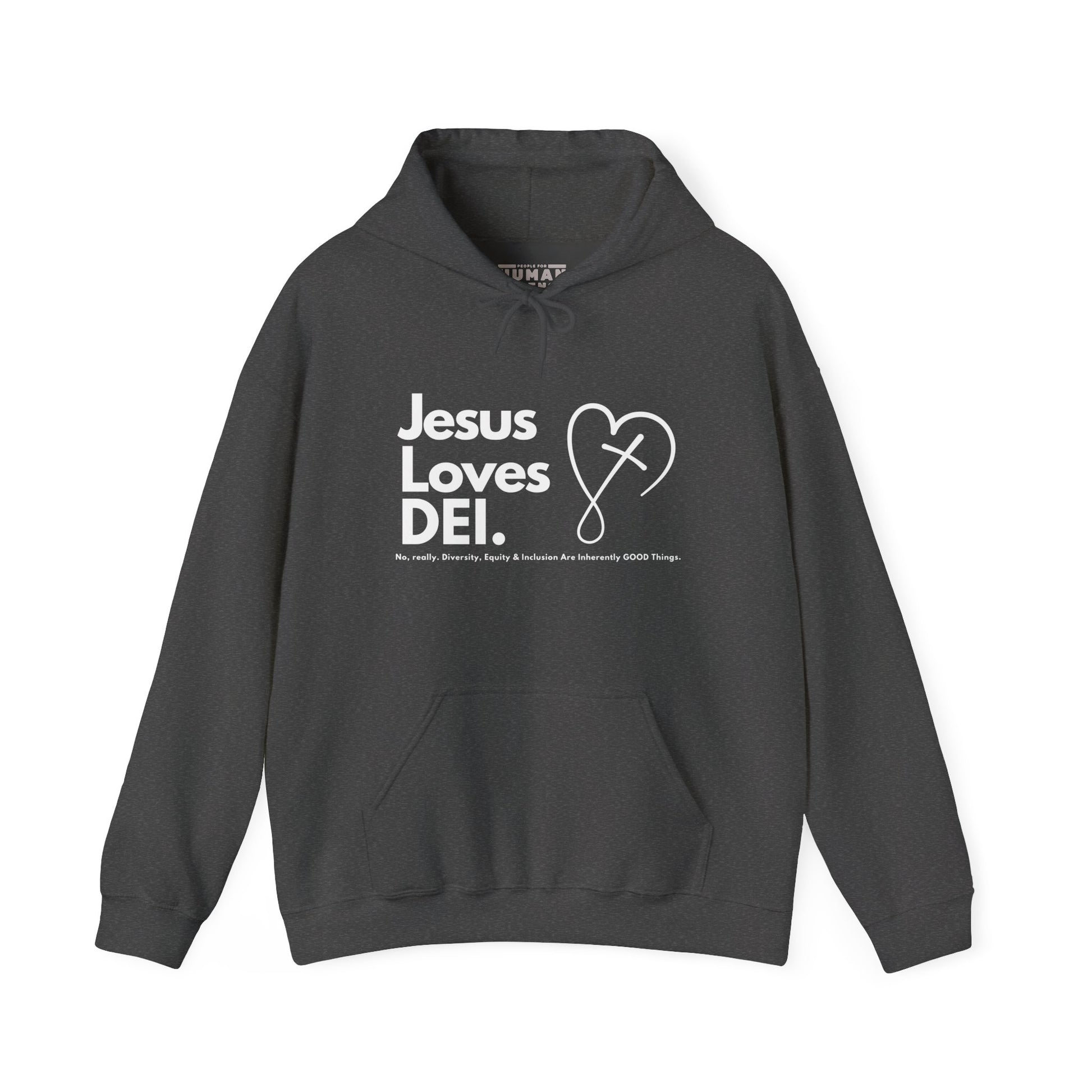 Jesus Loves DEI (Style 2) - Unisex Heavy Blend Hoodie