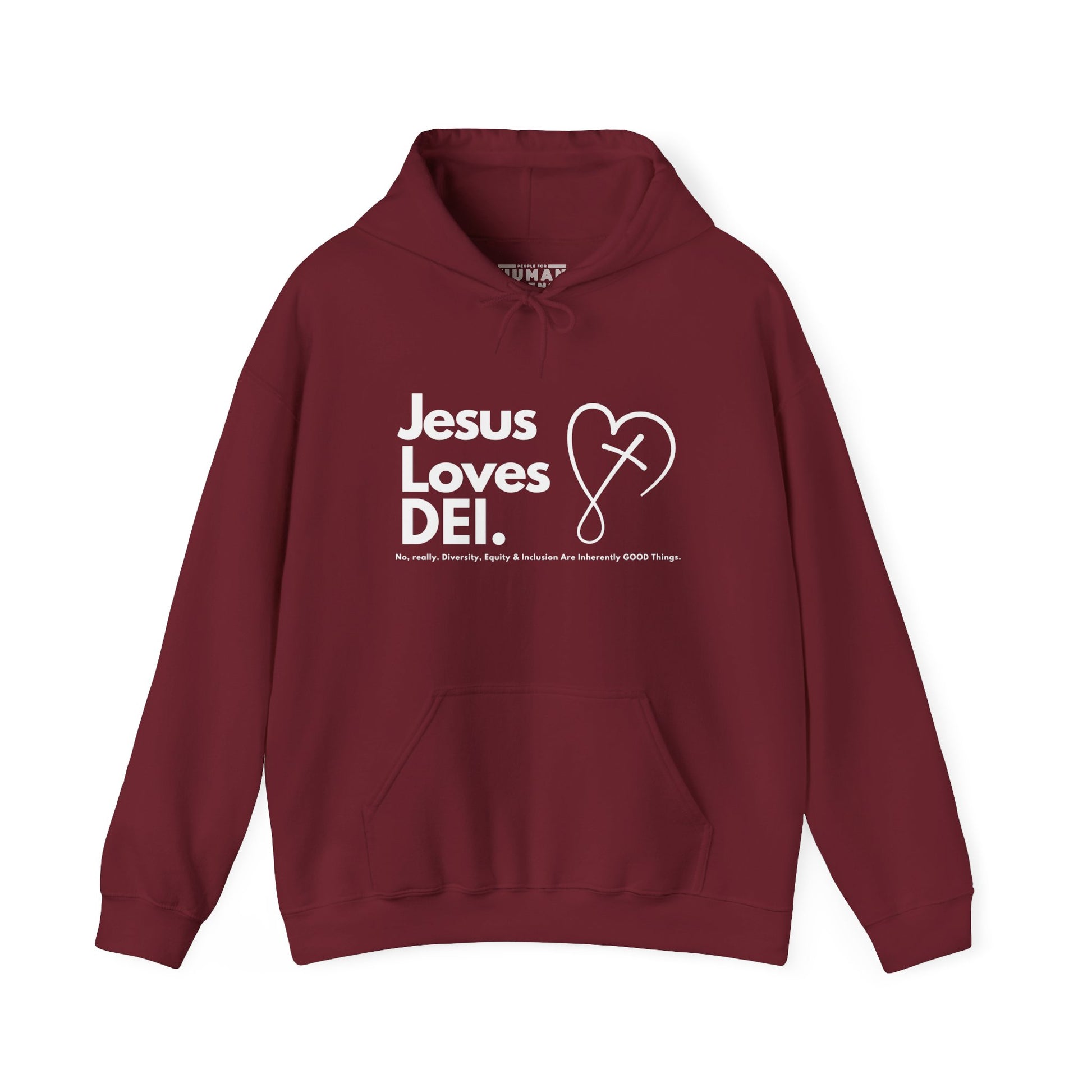 Jesus Loves DEI (Style 2) - Unisex Heavy Blend Hoodie