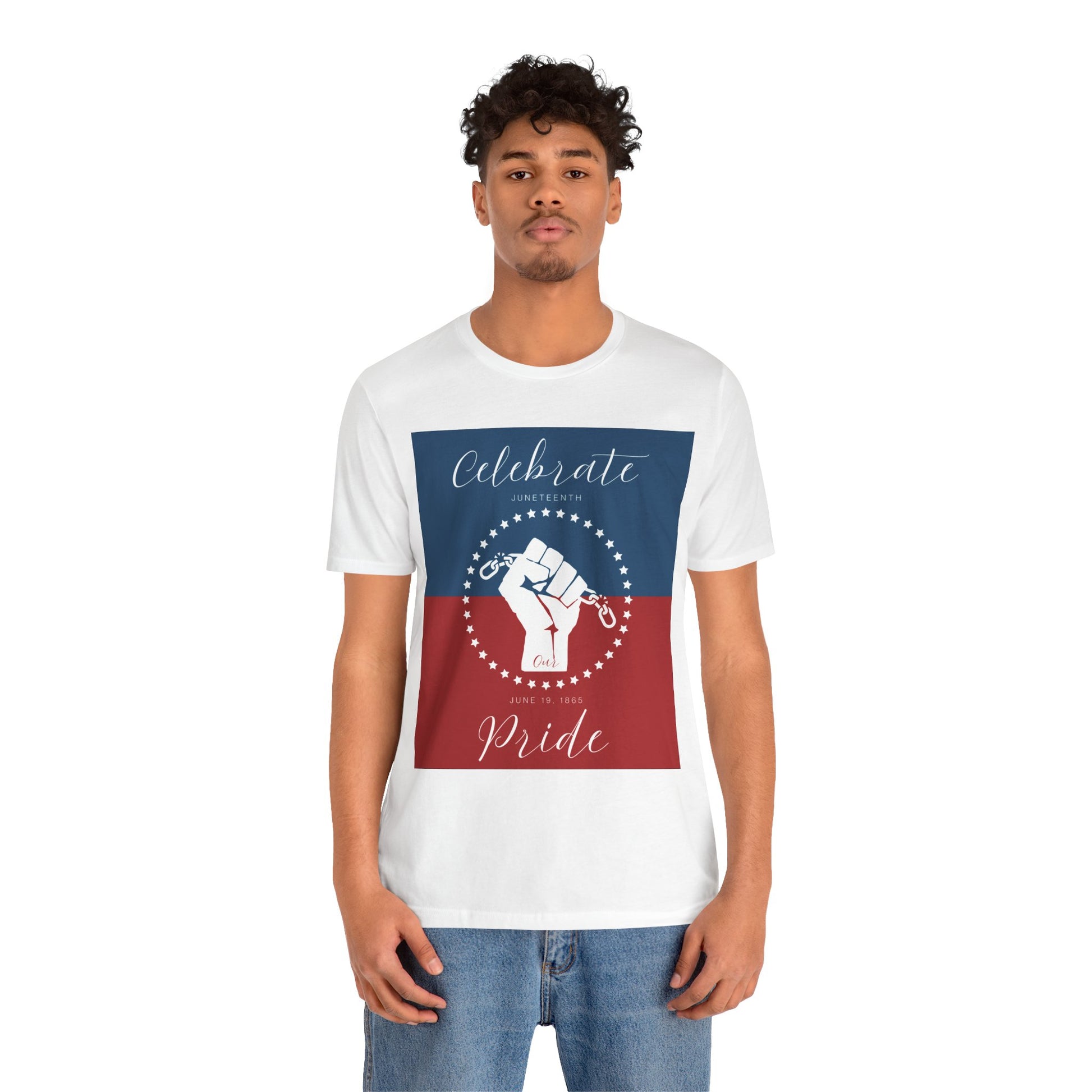 We Celebrate Our Pride Juneteenth Tee | 4th of July, Independence Day Alternative Shirt for Black Solidarity, Black American Culture, Black Pride, Unisex T-Shirt