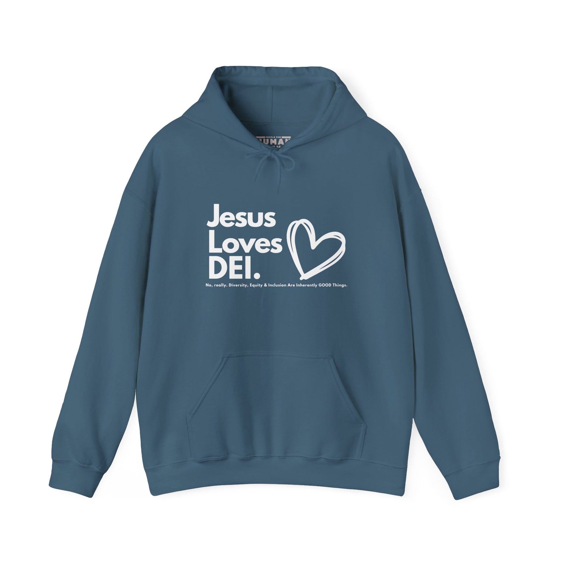 Jesus Loves DEI (Style 1) - Unisex Heavy Blend Hoodie
