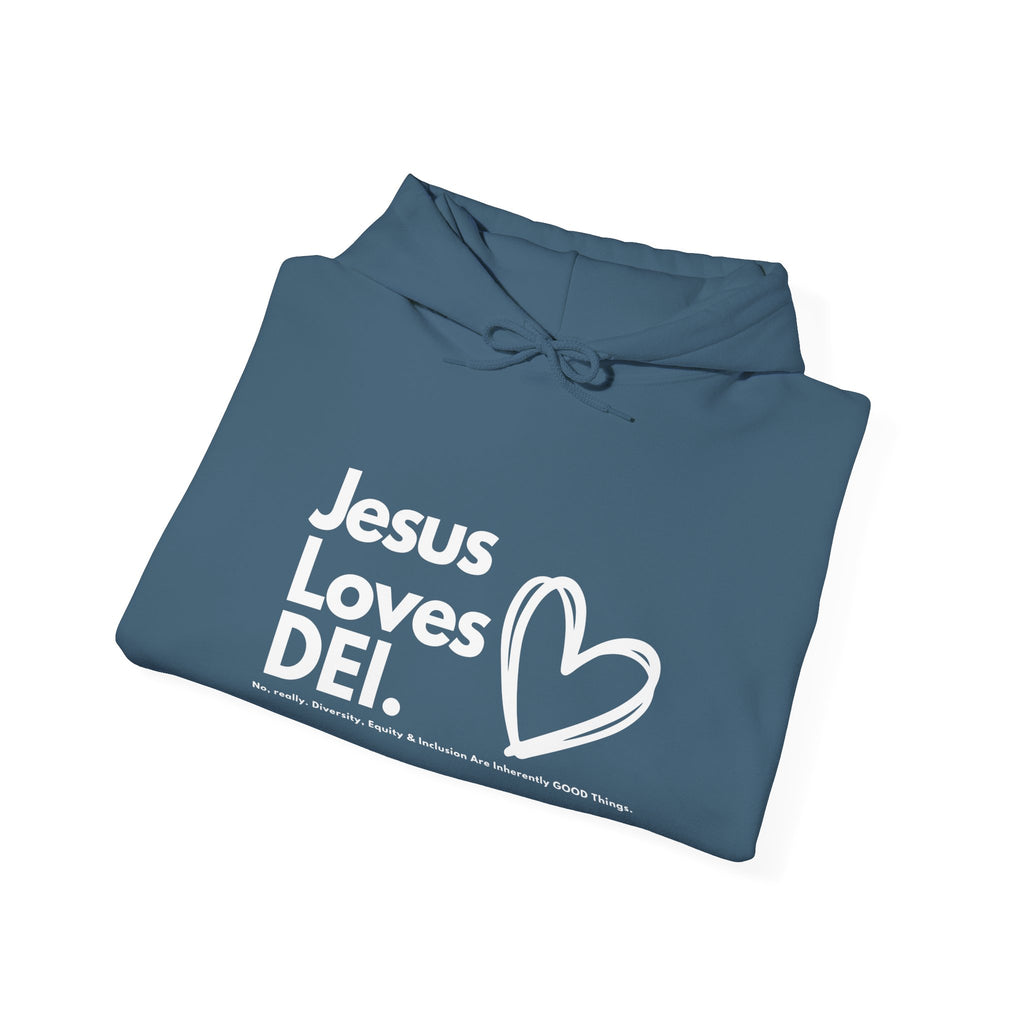 Jesus Loves DEI (Style 1) - Unisex Heavy Blend Hoodie