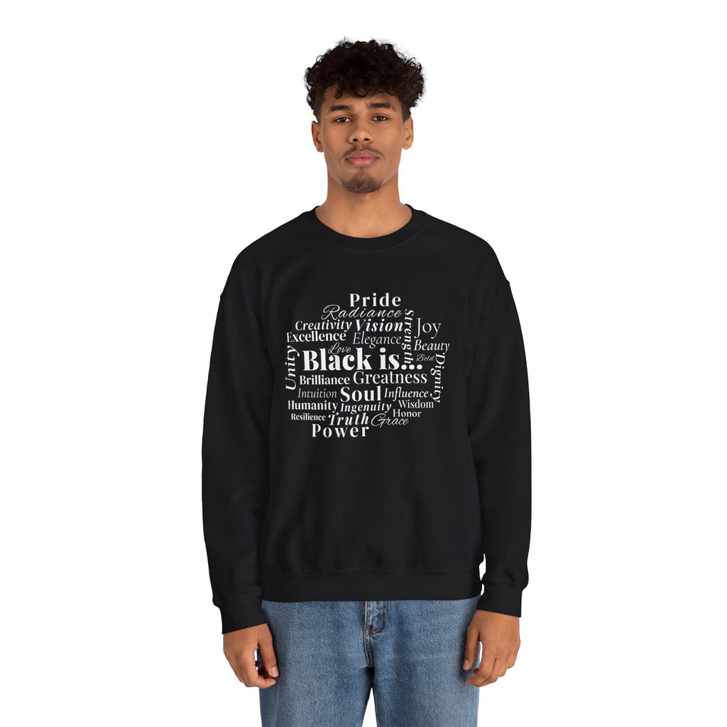 Black Is… Version I: Sleek Design, Monochrome Edition - Statement Sweatshirt, Unisex Crewneck