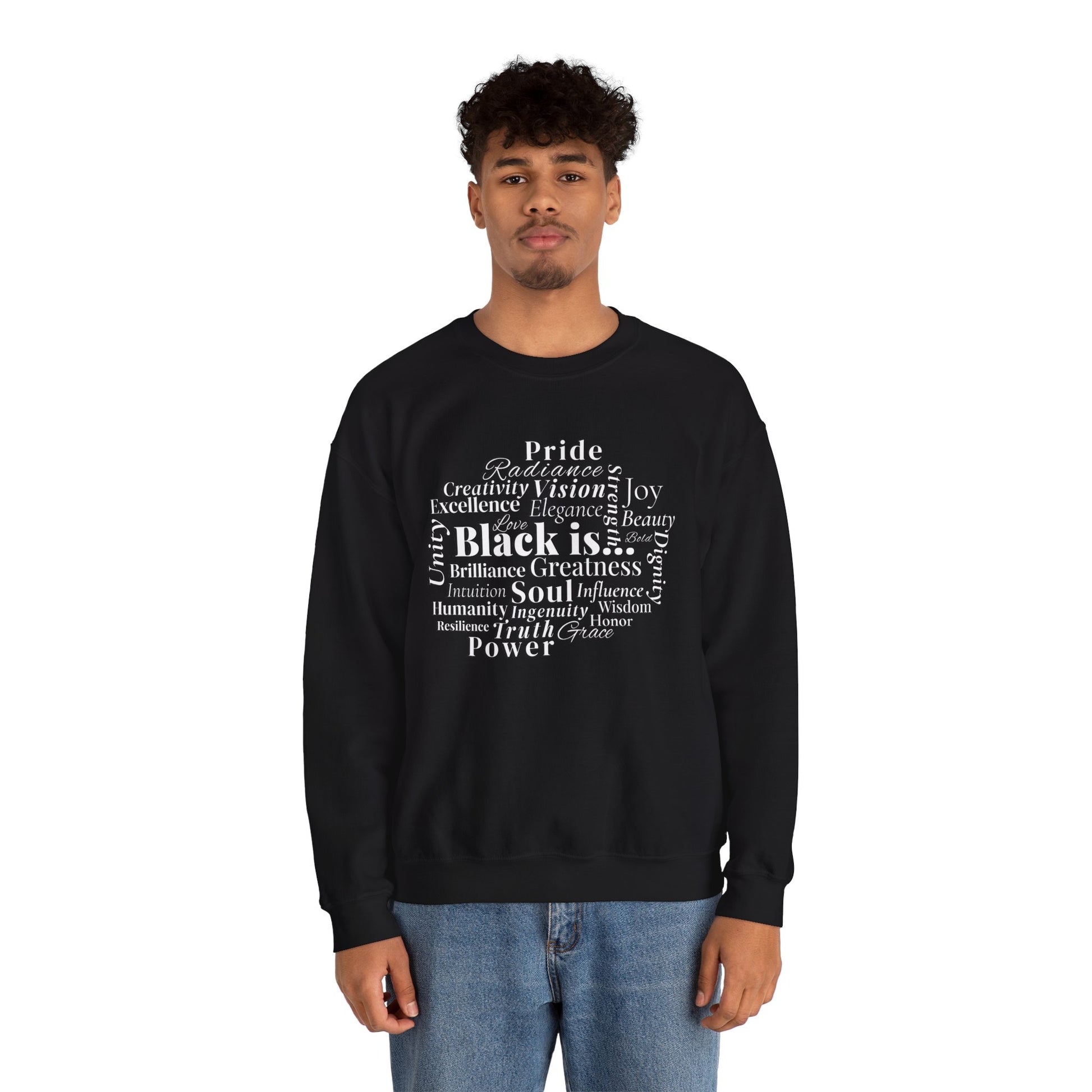Black Is… Version I: Sleek Design, Monochrome Edition - Statement Sweatshirt, Unisex Crewneck