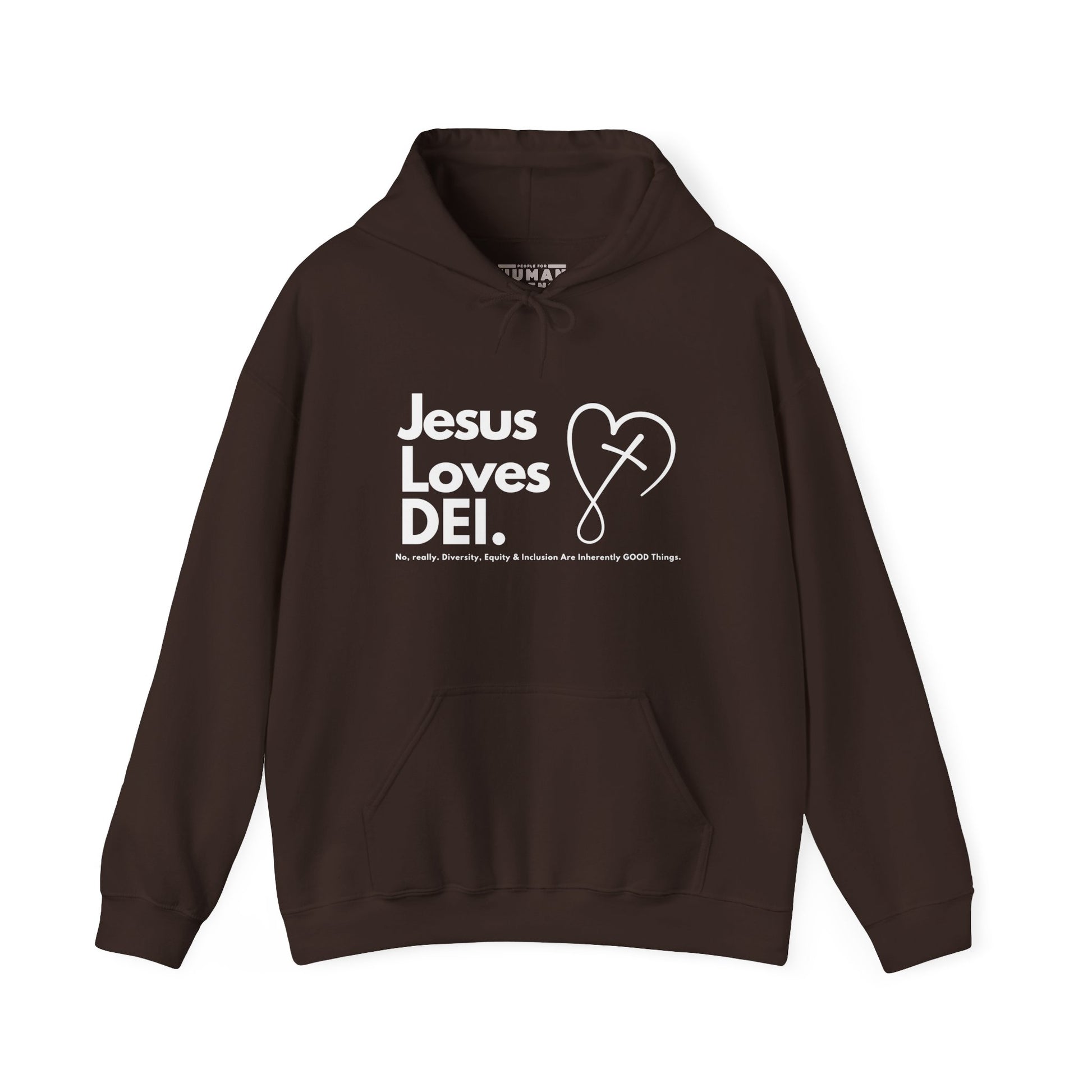Jesus Loves DEI (Style 2) - Unisex Heavy Blend Hoodie