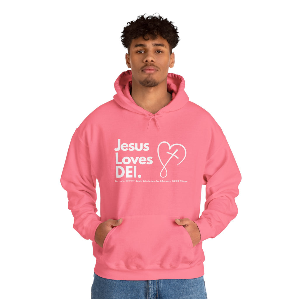 Jesus Loves DEI (Style 2) - Unisex Heavy Blend Hoodie