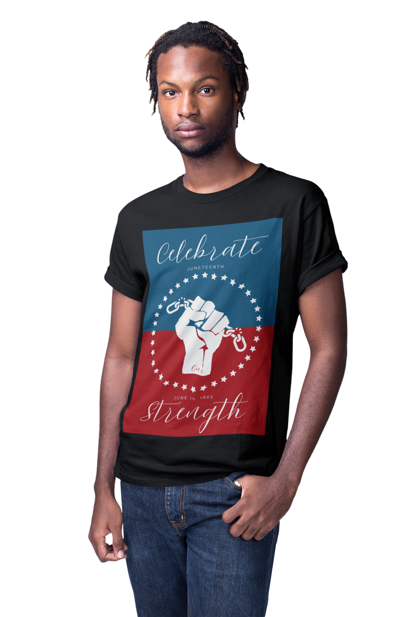 Celebrate Our Strength Juneteenth Tee | 4th of July, Independence Day Alternative Shirt for Black Solidarity, Black American Culture, Black Pride, Unisex T-Shirt