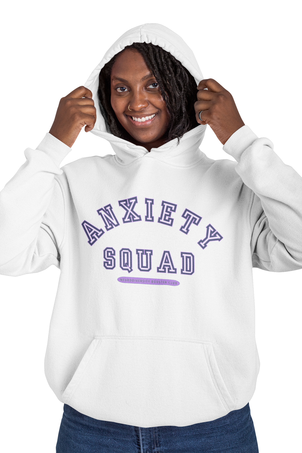 ANXIETY SQUAD Hoodie (Purple Accent) — Embrace Neurodiversity Collection
