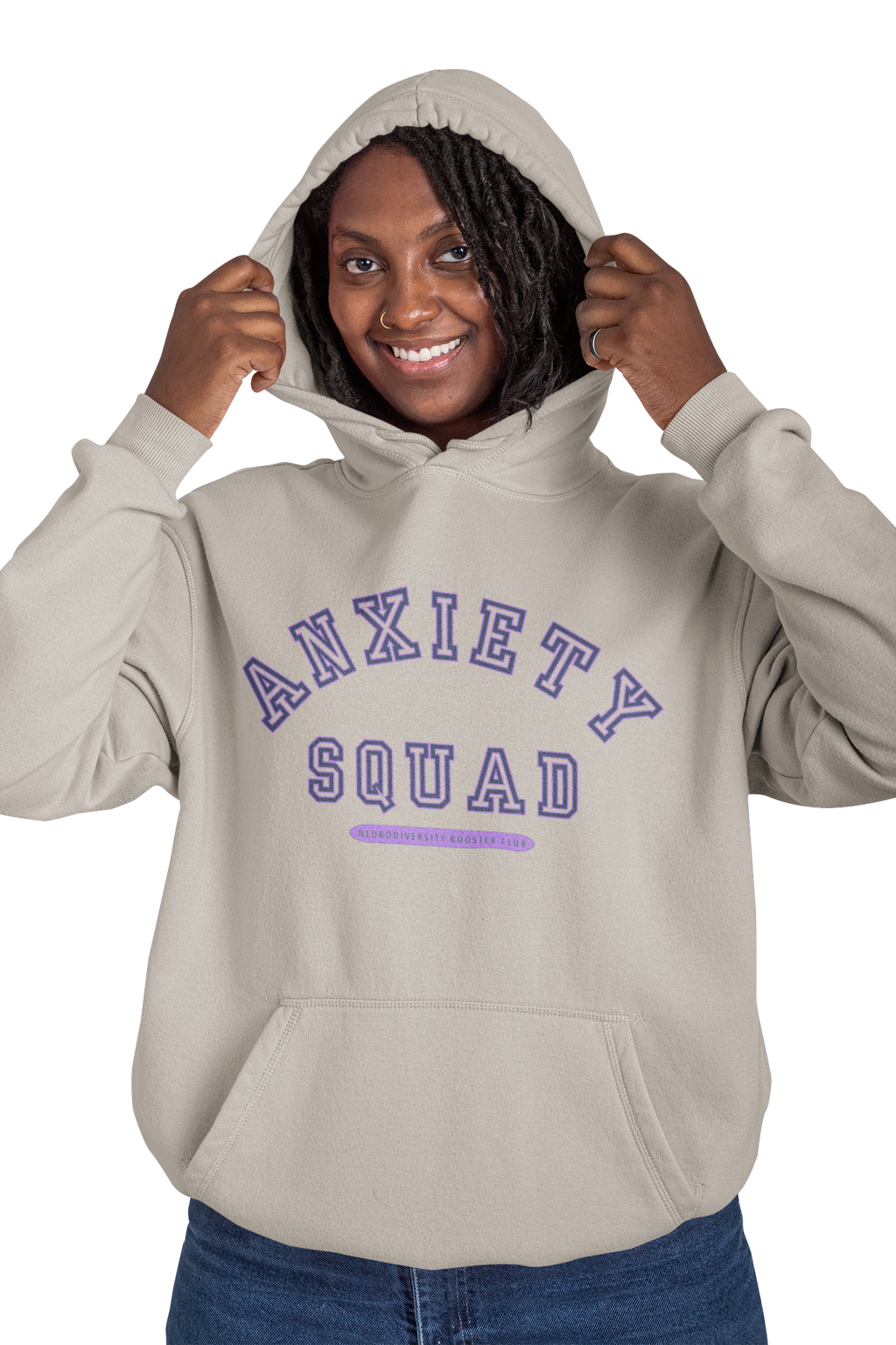 ANXIETY SQUAD Hoodie (Purple Accent) — Embrace Neurodiversity Collection