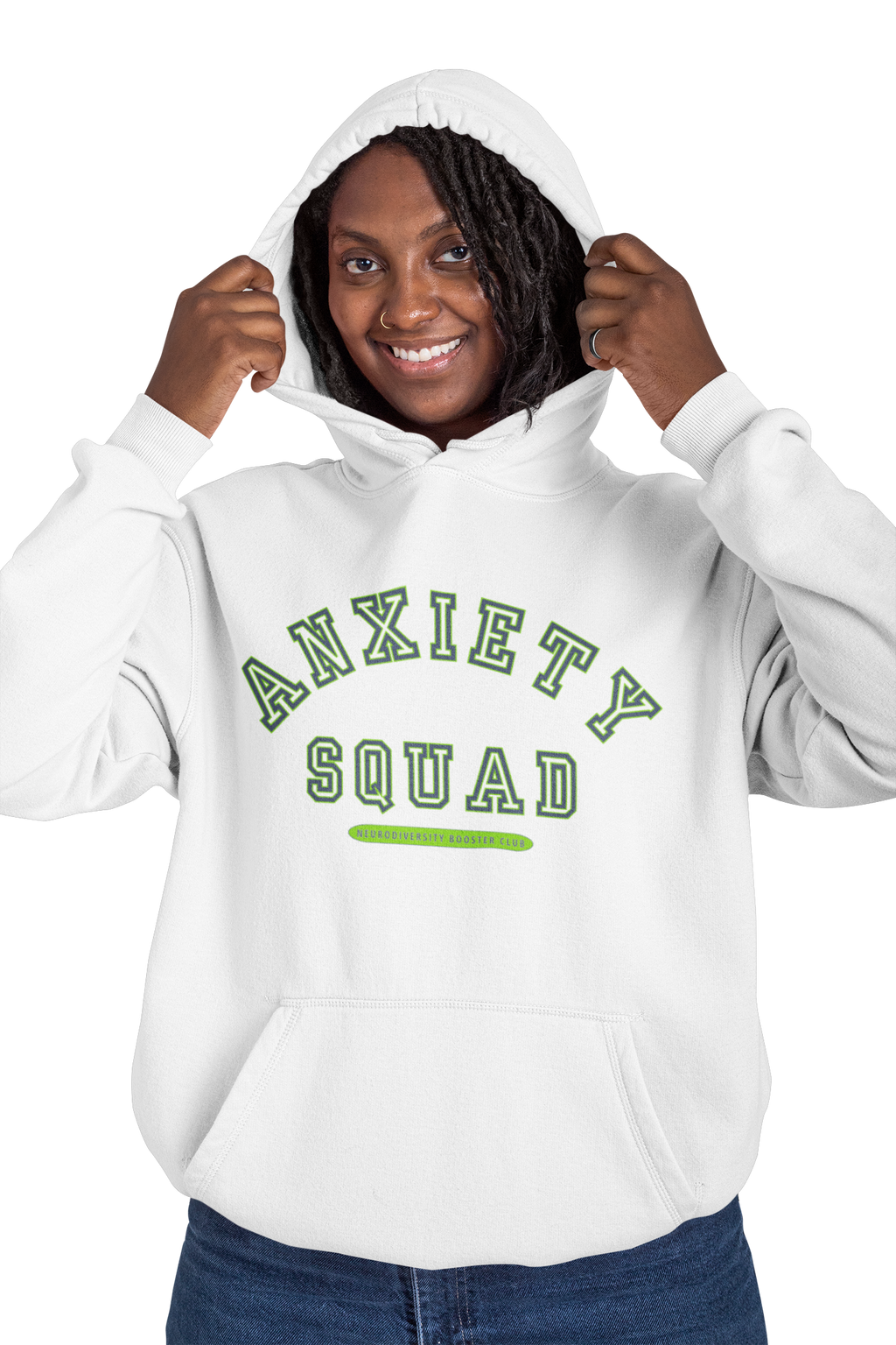 ANXIETY SQUAD Hoodie (Green Accent) — Embrace Neurodiversity Collection