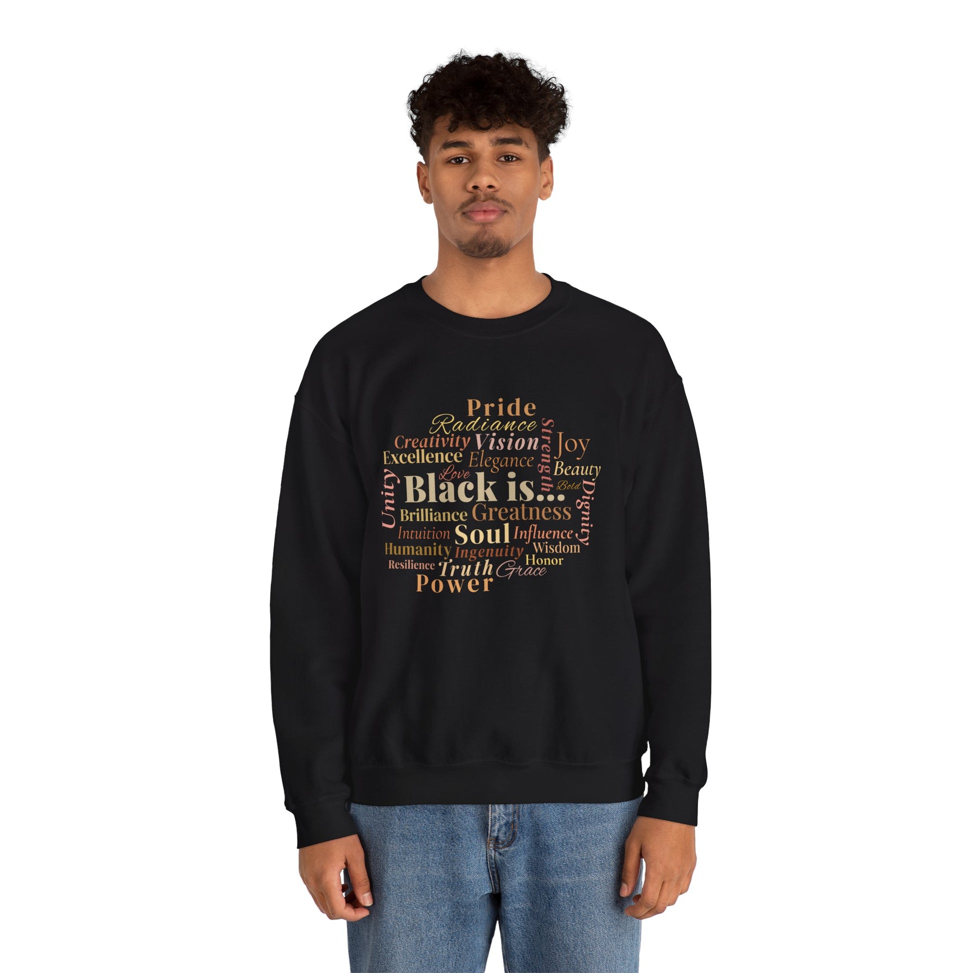 Black Is… Version I: Sleek Design - Statement Sweatshirt, Unisex Crewneck