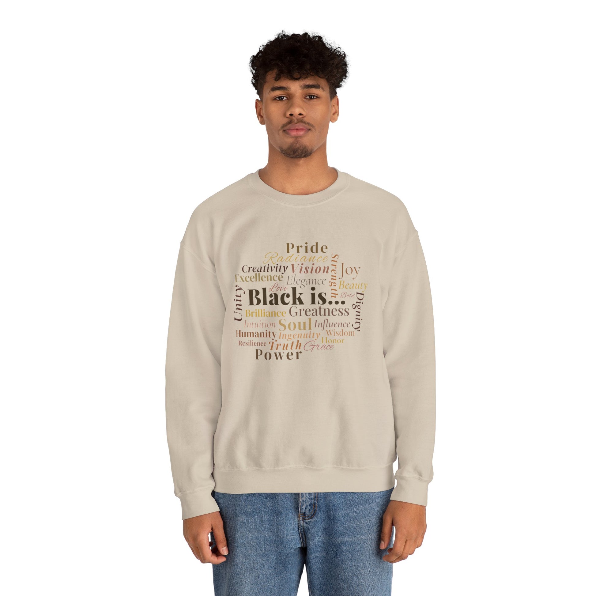 Black Is… Version I: Sleek Design - Statement Sweatshirt, Unisex Crewneck