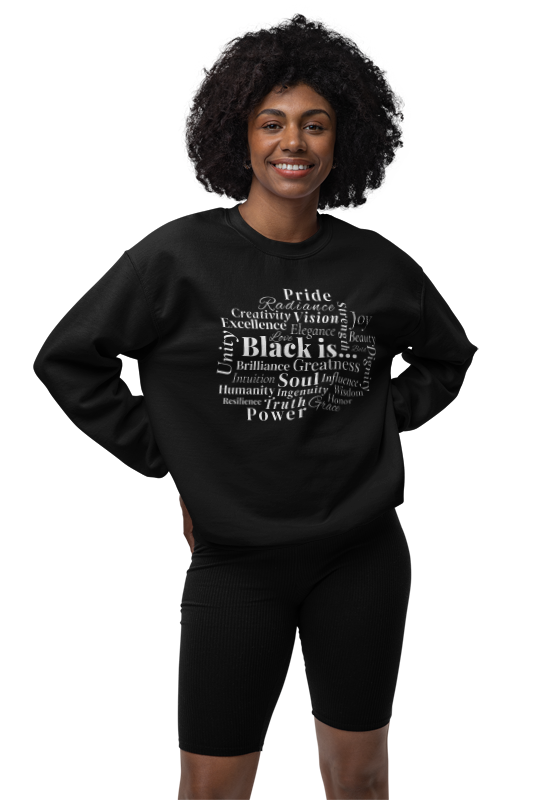 Black Is… Version I: Sleek Design, Monochrome Edition - Statement Sweatshirt, Unisex Crewneck