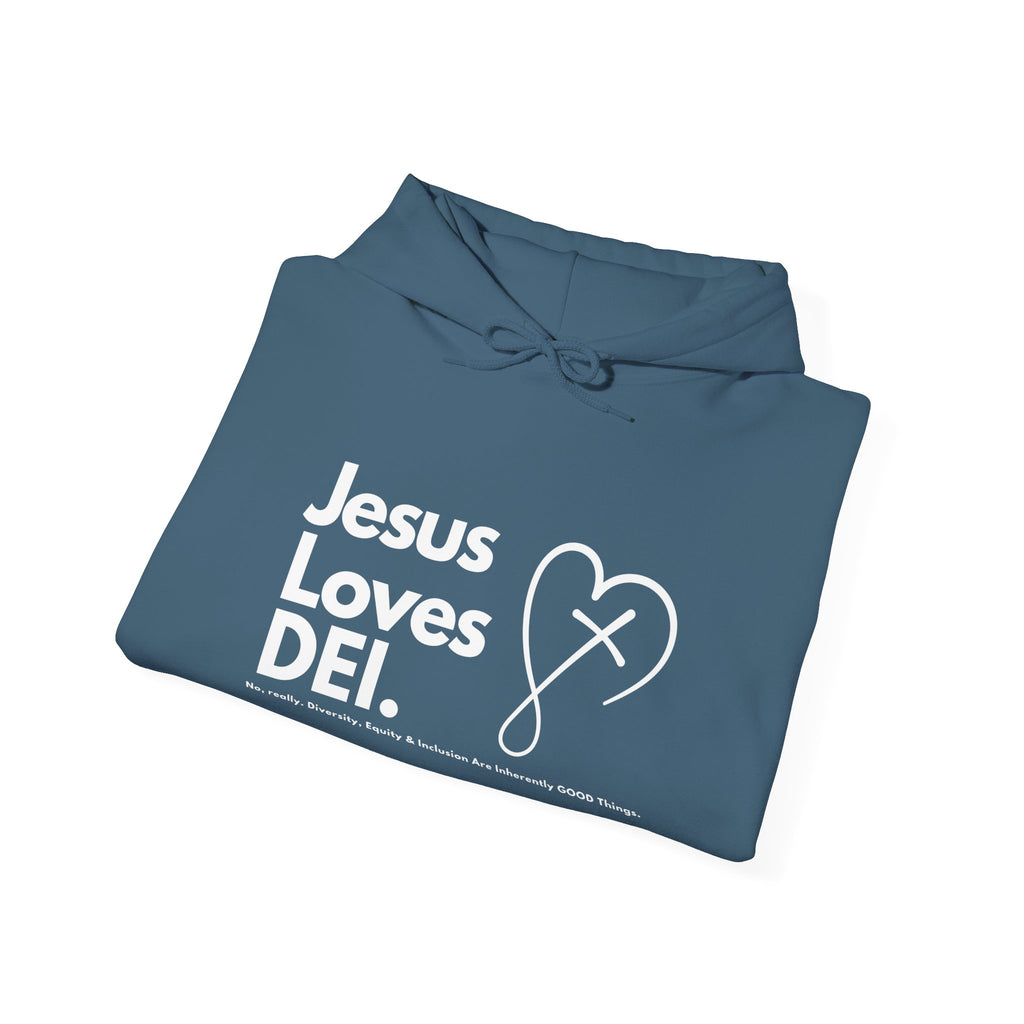 Jesus Loves DEI (Style 2) - Unisex Heavy Blend Hoodie