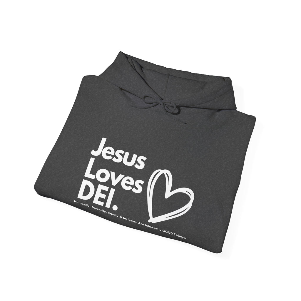 Jesus Loves DEI (Style 1) - Unisex Heavy Blend Hoodie