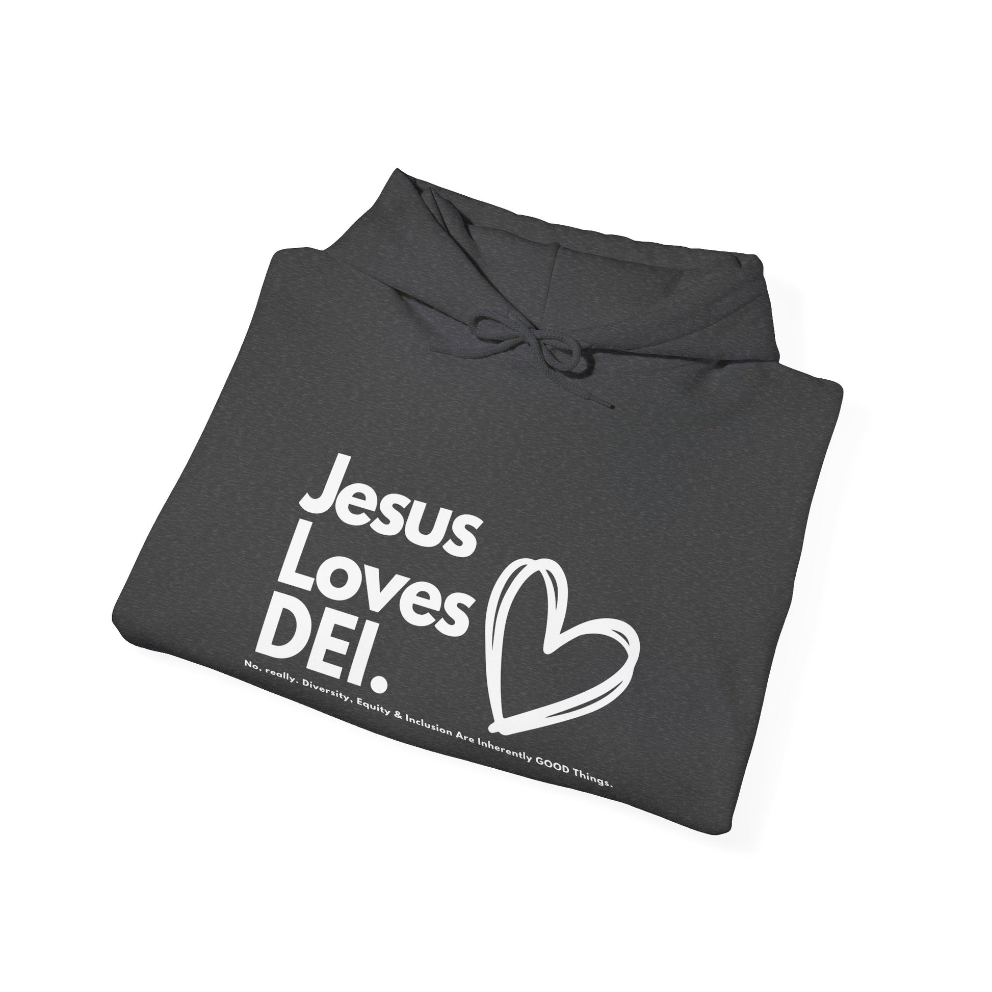 Jesus Loves DEI (Style 1) - Unisex Heavy Blend Hoodie