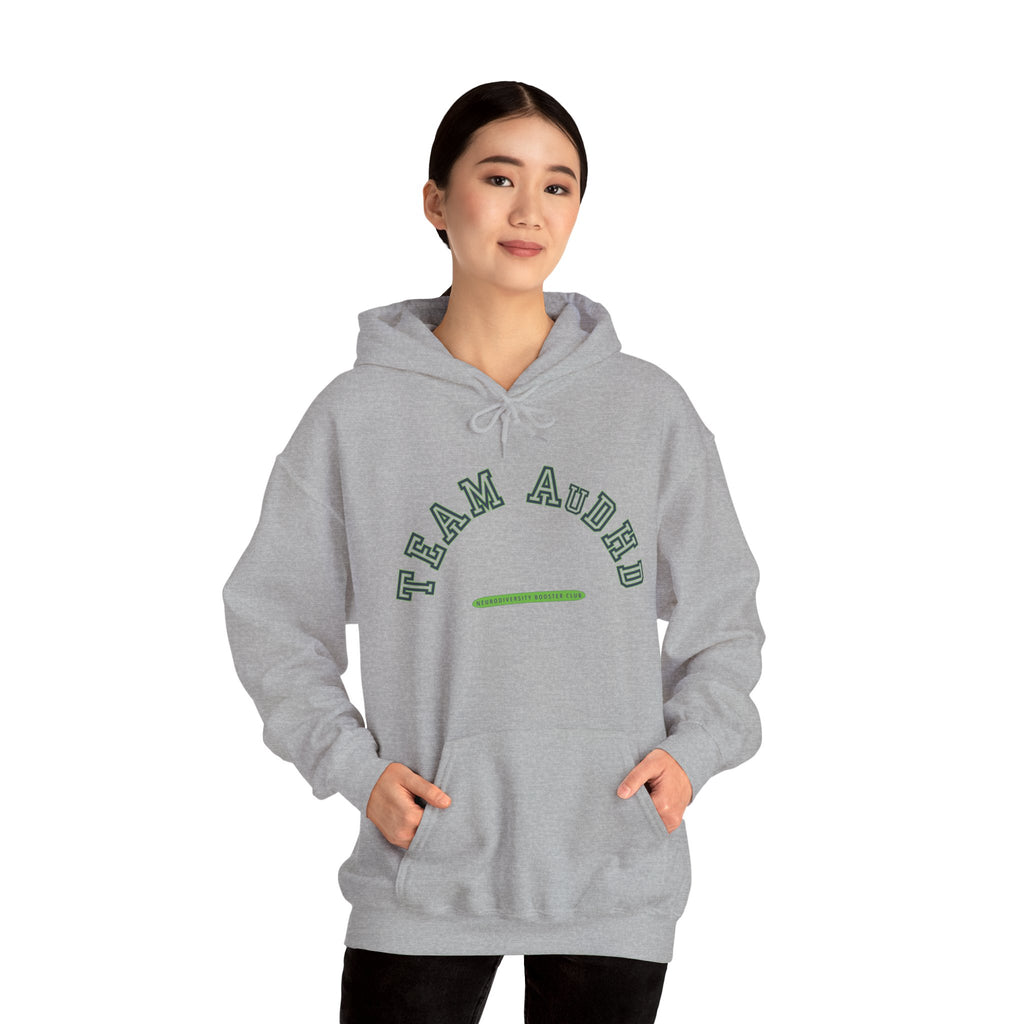 TEAM AuDHD Hoodie (Green Accent) — Embrace Neurodiversity Collection