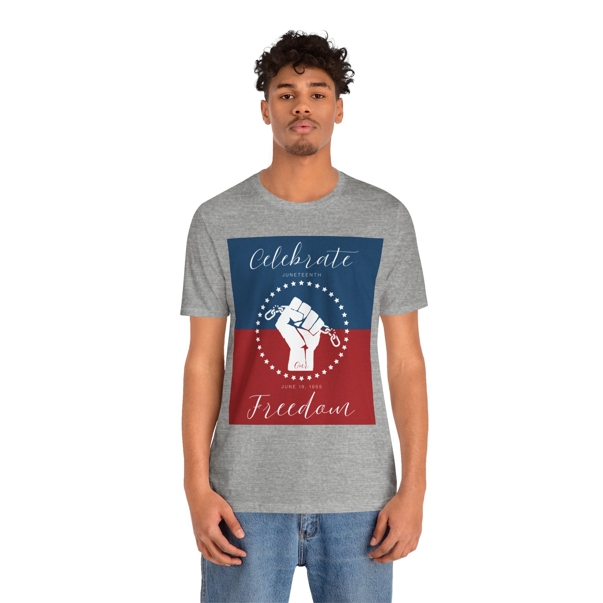We Celebrate Our Freedom Juneteenth Tee | 4th of July, Independence Day Alternative Shirt for Black Solidarity, Black American Culture, Black Pride, Unisex T-Shirt