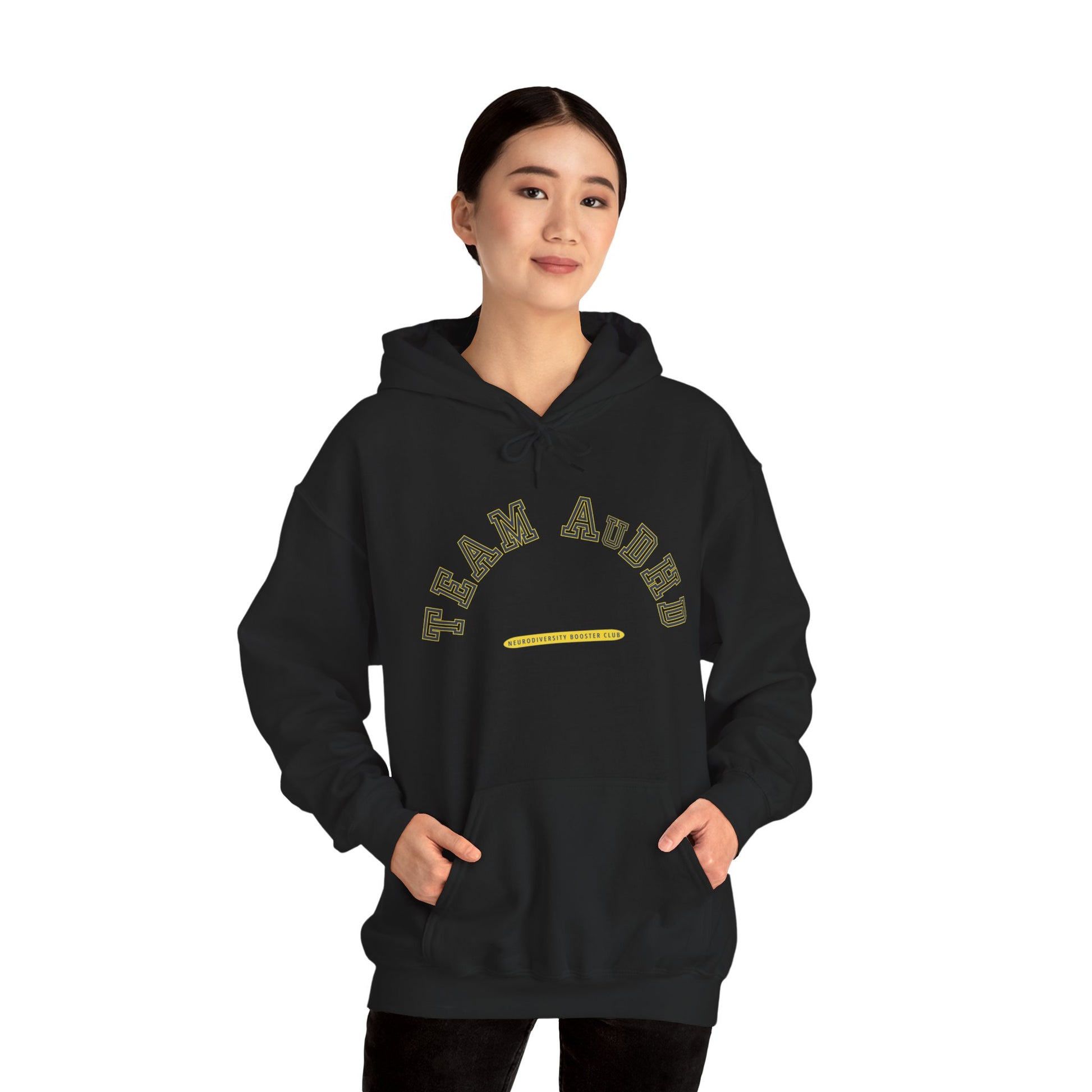 TEAM AuDHD Hoodie (Yellow Accent) — Embrace Neurodiversity Collection