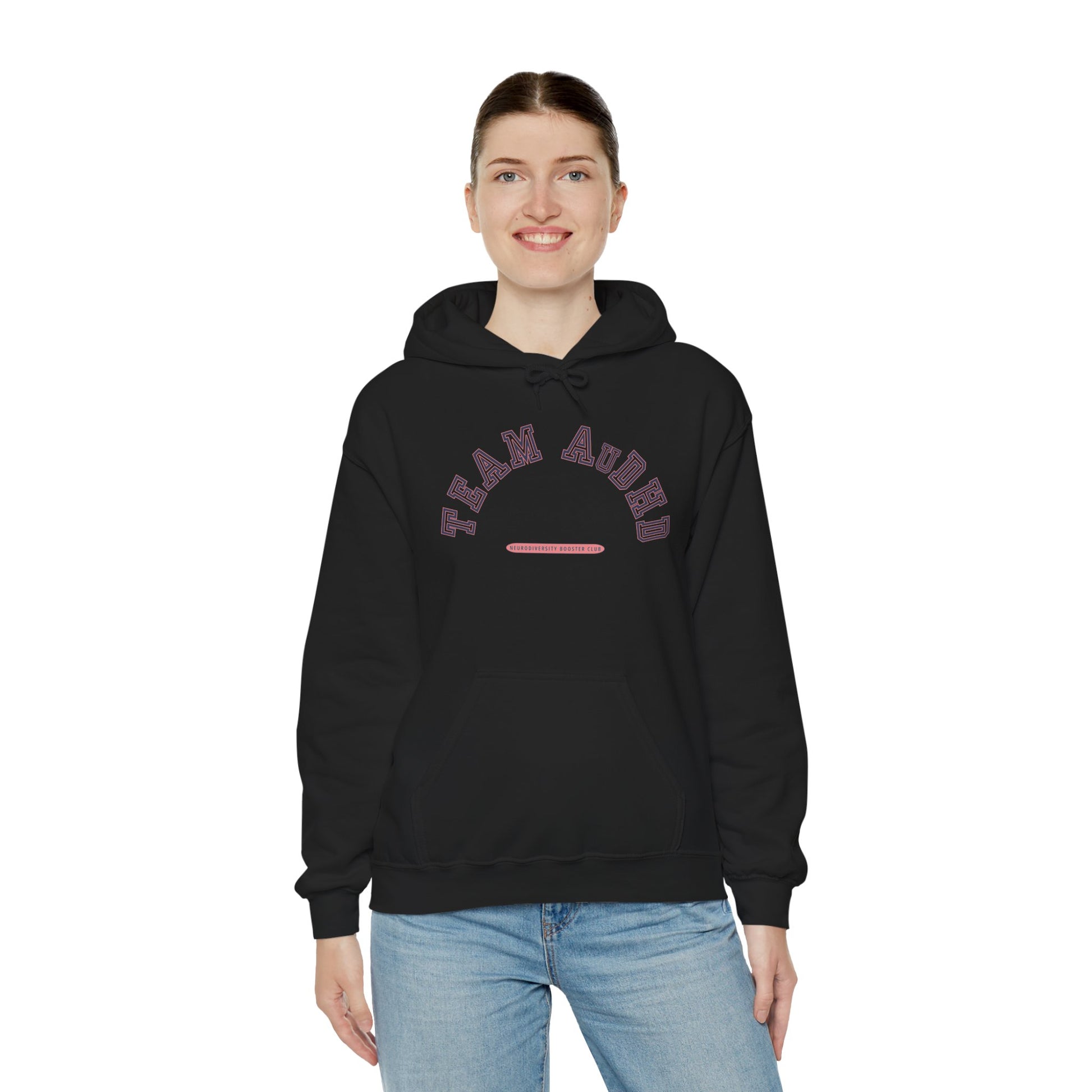 TEAM AuDHD Hoodie (Pink Accent) — Embrace Neurodiversity Collection