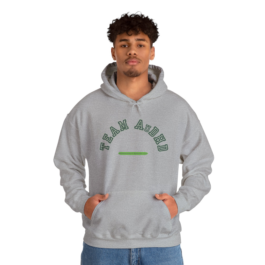 TEAM AuDHD Hoodie (Green Accent) — Embrace Neurodiversity Collection