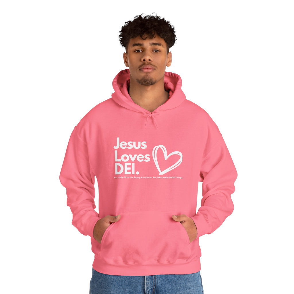 Jesus Loves DEI (Style 1) - Unisex Heavy Blend Hoodie