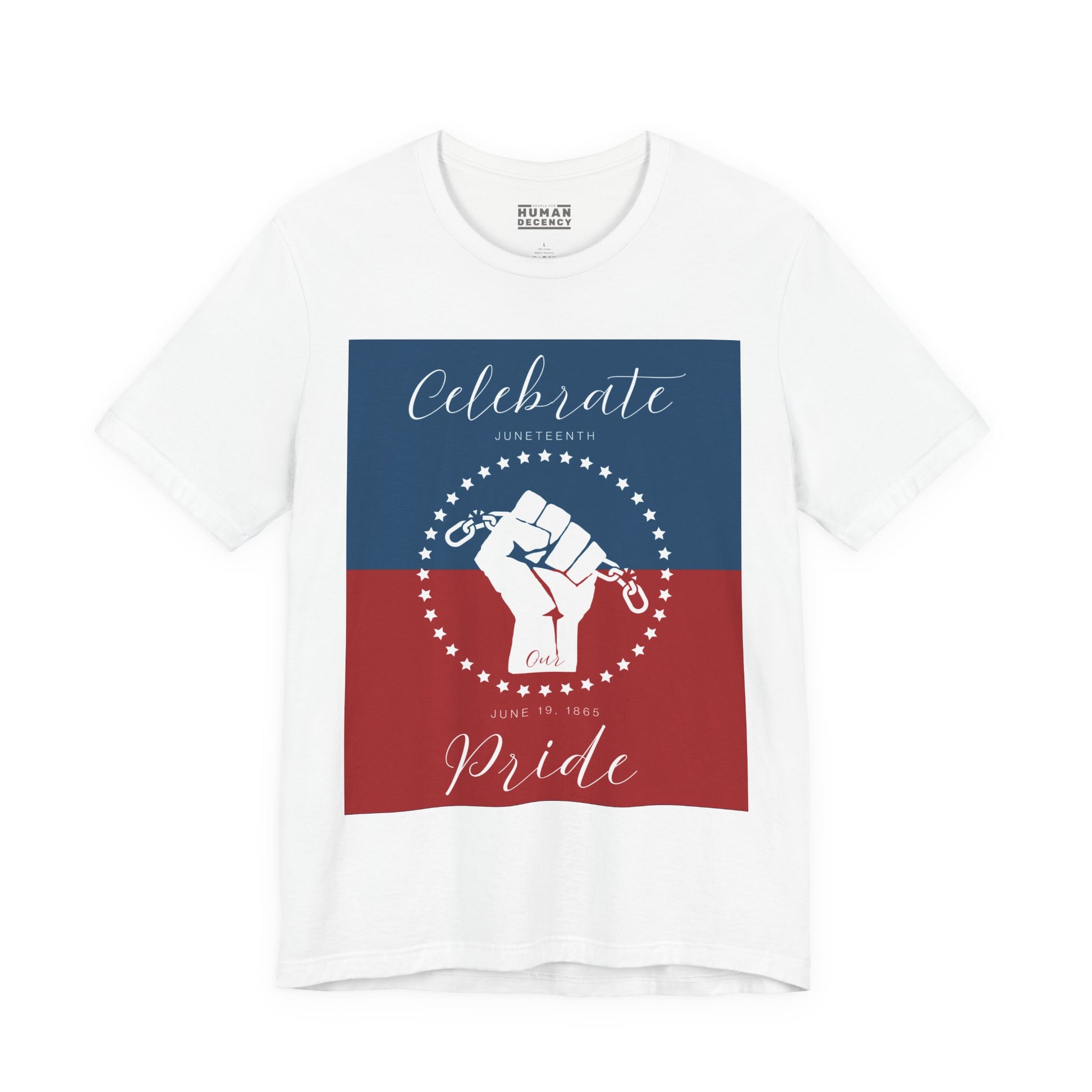We Celebrate Our Pride Juneteenth Tee | 4th of July, Independence Day Alternative Shirt for Black Solidarity, Black American Culture, Black Pride, Unisex T-Shirt