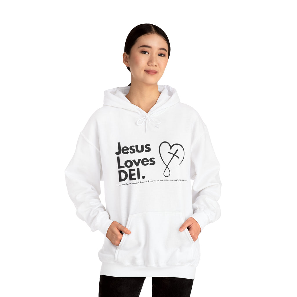 Jesus Loves DEI (Style 2) - Unisex Heavy Blend Hoodie