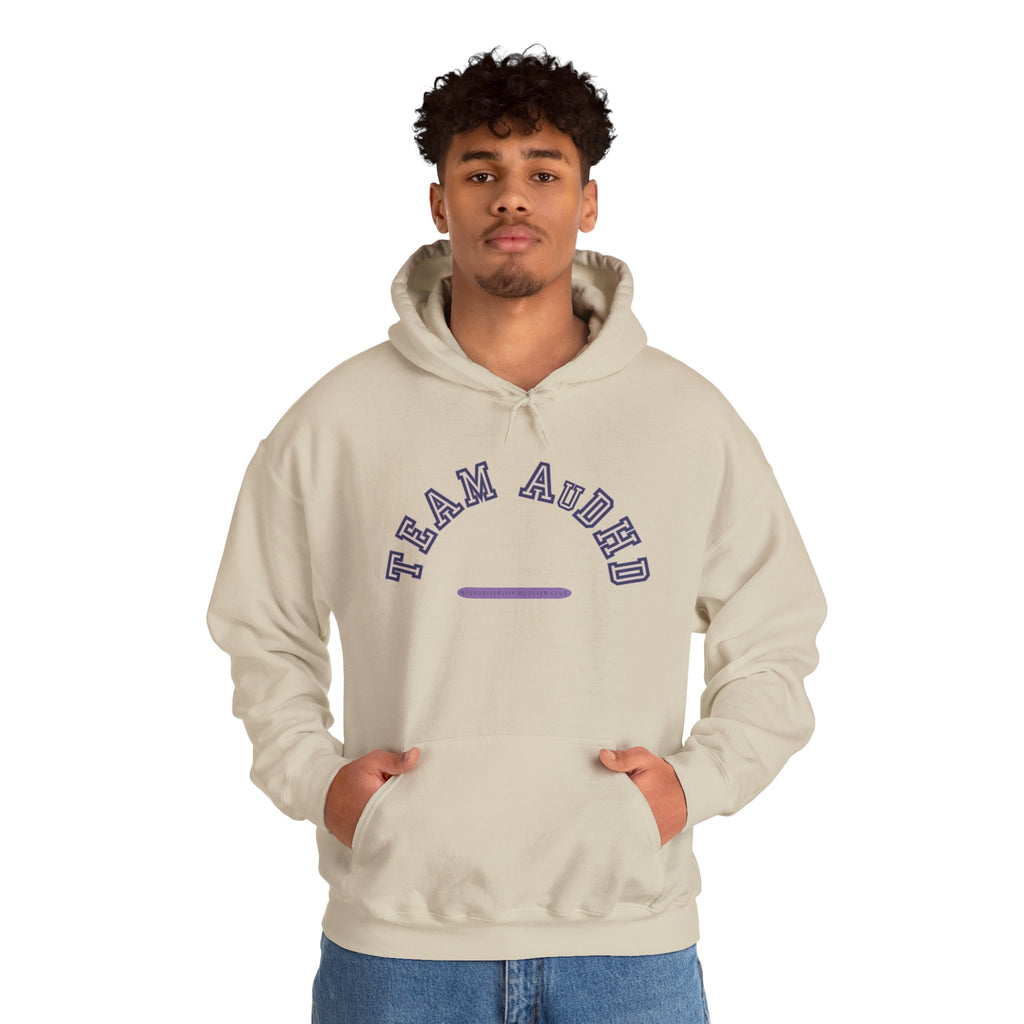 TEAM AuDHD Hoodie (Purple Accent) — Embrace Neurodiversity Collection