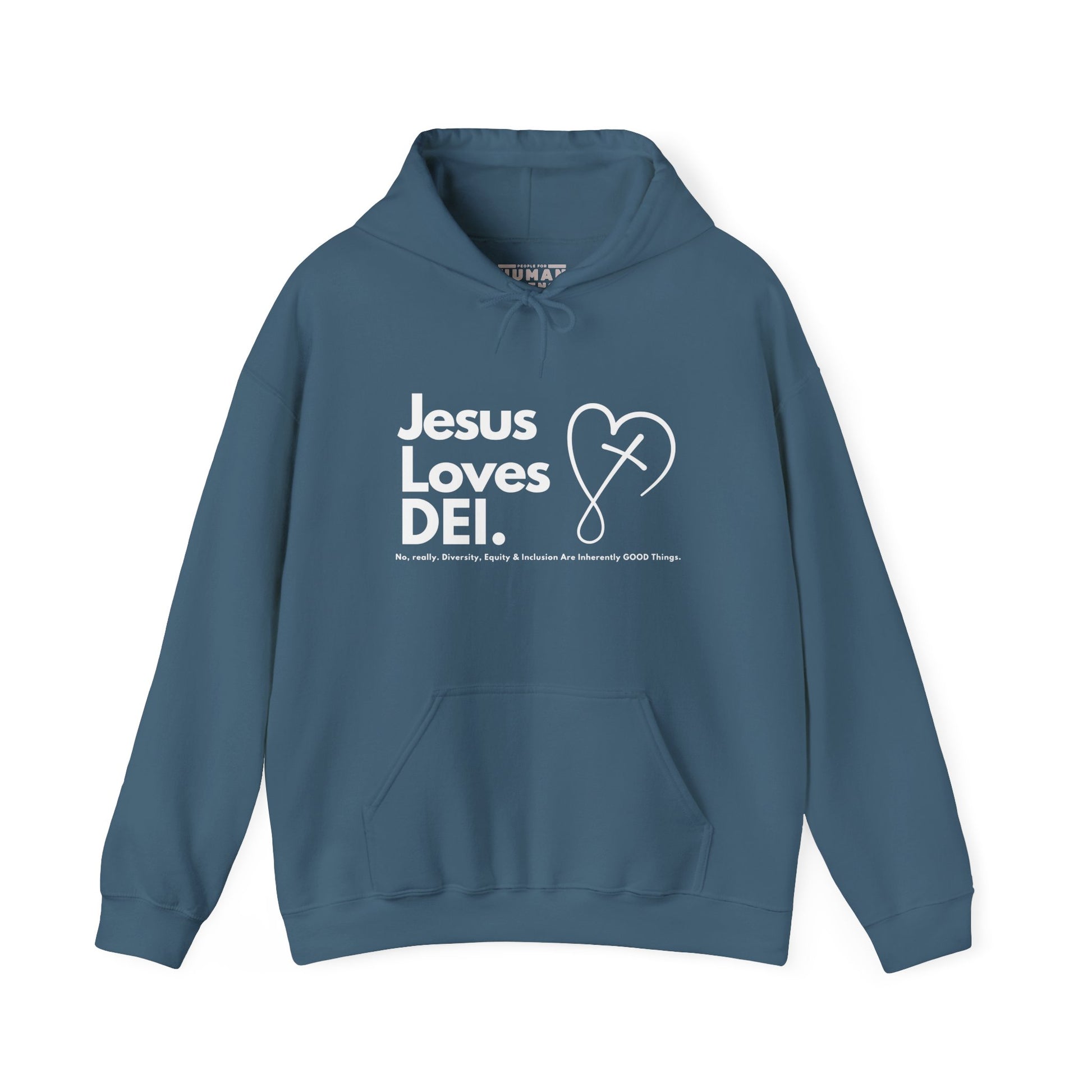 Jesus Loves DEI (Style 2) - Unisex Heavy Blend Hoodie