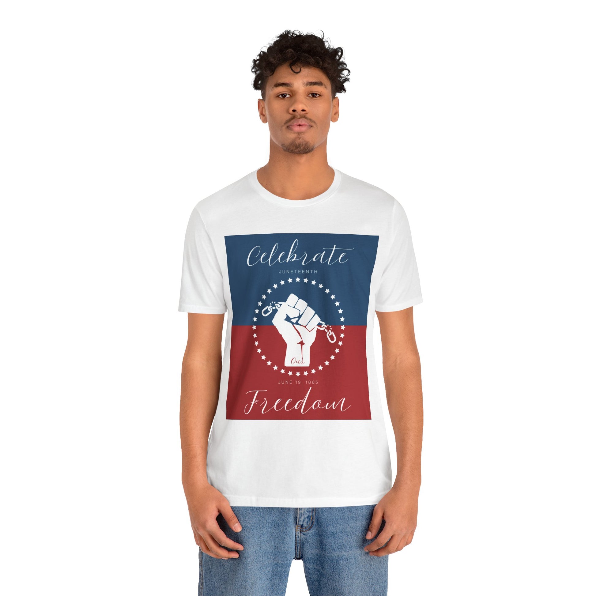 We Celebrate Our Freedom Juneteenth Tee | 4th of July, Independence Day Alternative Shirt for Black Solidarity, Black American Culture, Black Pride, Unisex T-Shirt