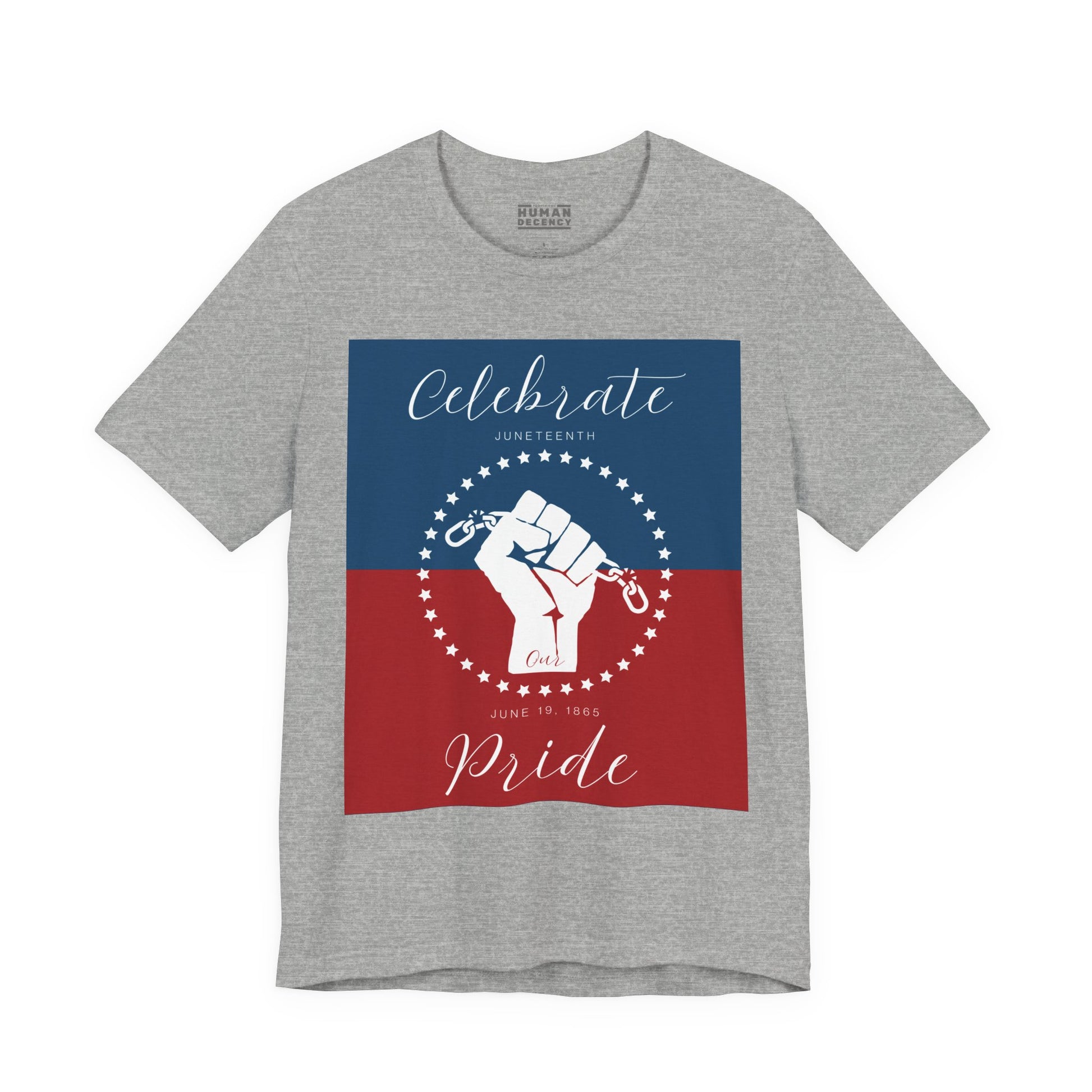 We Celebrate Our Pride Juneteenth Tee | 4th of July, Independence Day Alternative Shirt for Black Solidarity, Black American Culture, Black Pride, Unisex T-Shirt