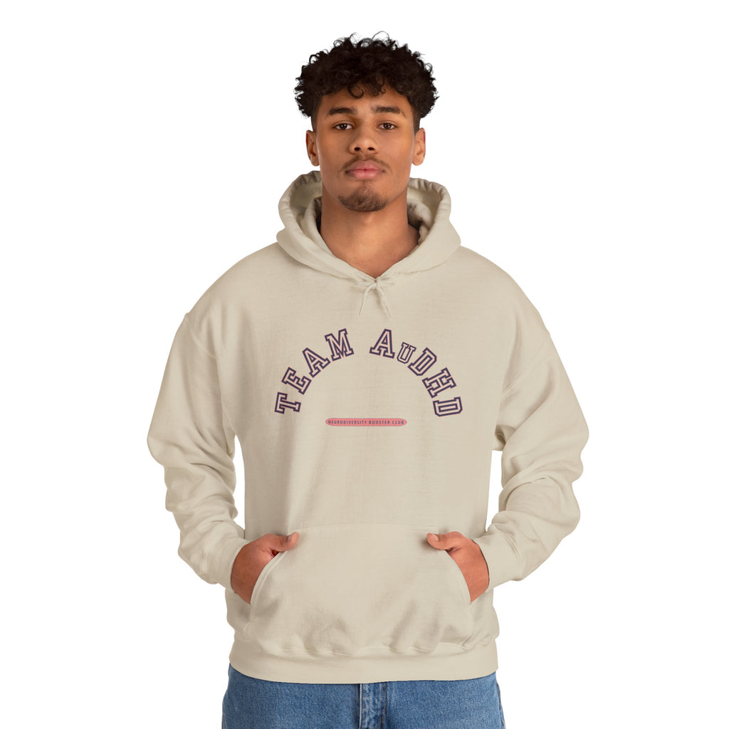TEAM AuDHD Hoodie (Pink Accent) — Embrace Neurodiversity Collection
