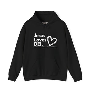 Jesus Loves DEI (Style 1) - Unisex Heavy Blend Hoodie